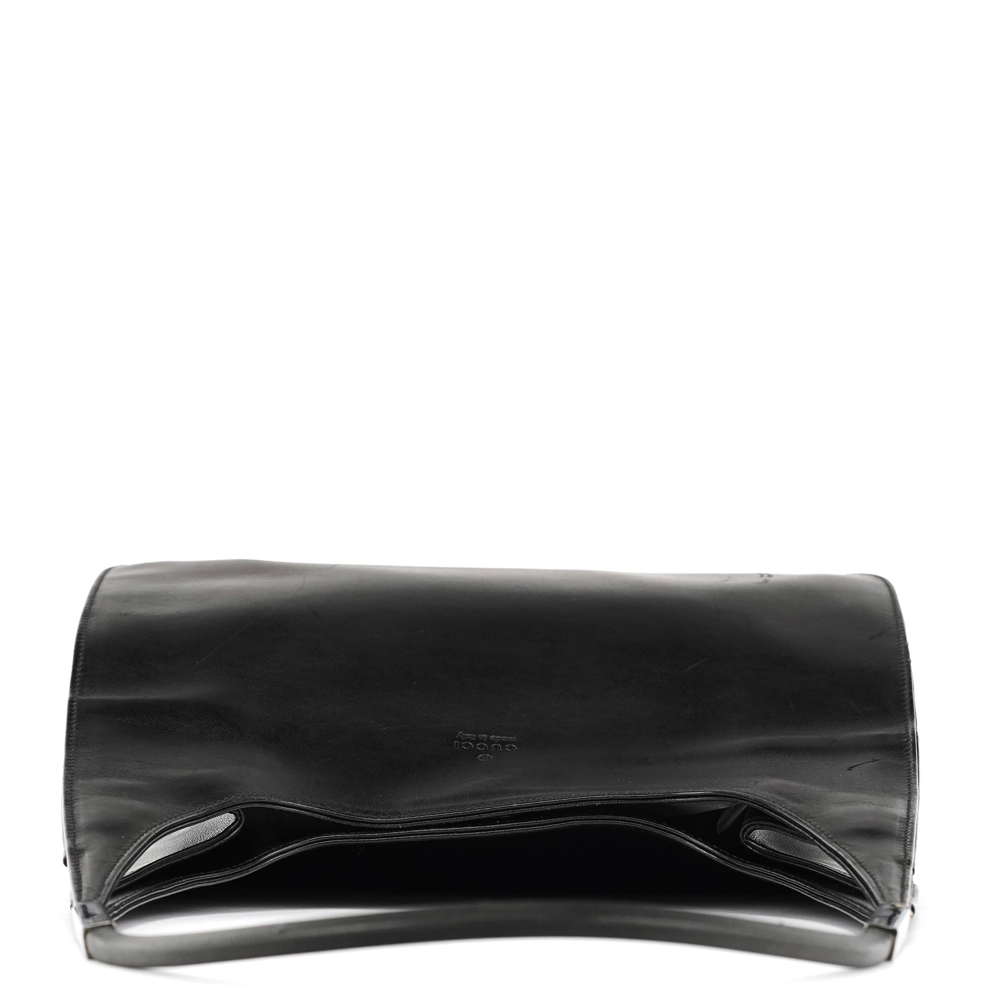 001 3167 Black Calfskin Hobo Shouler Bag