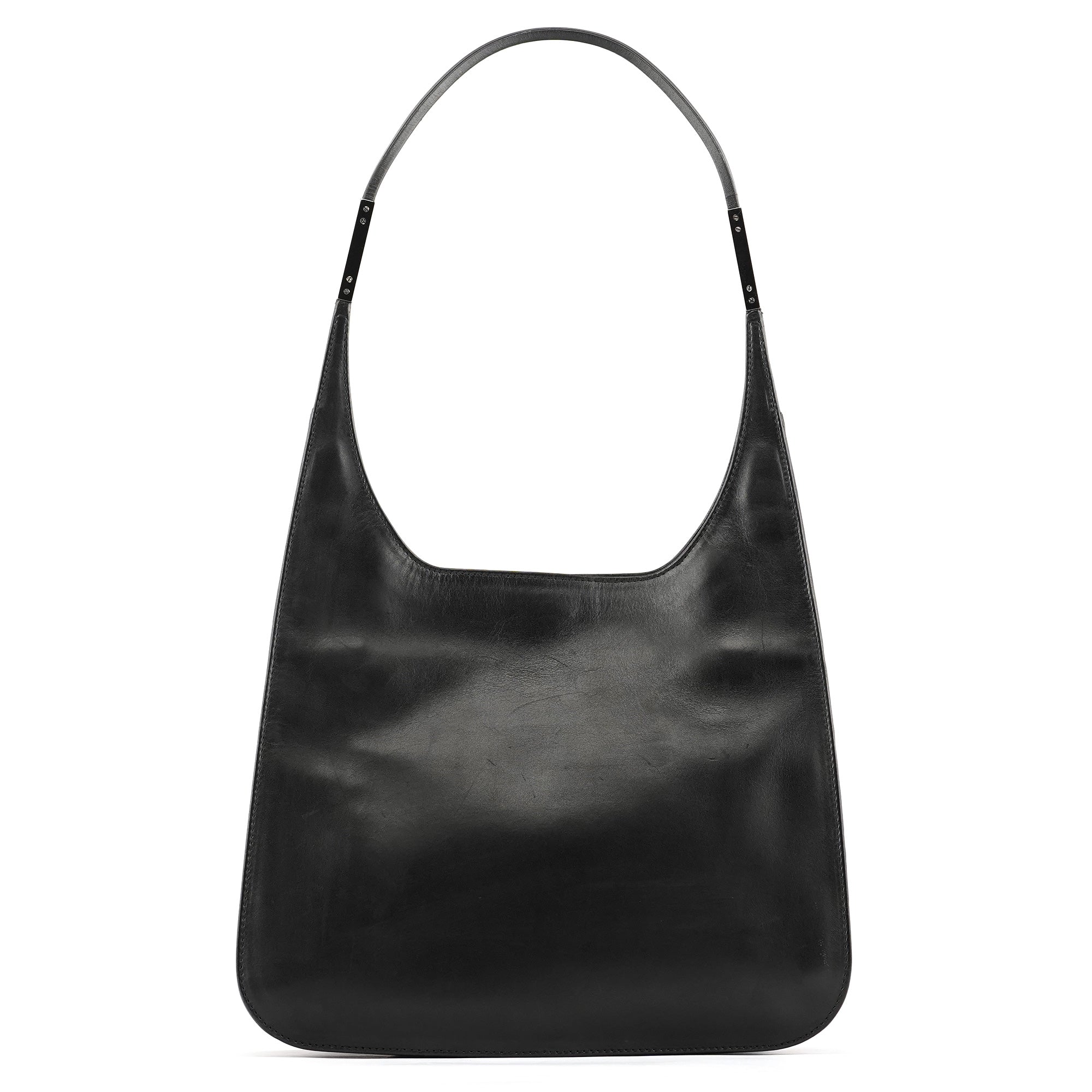 001 3167 Black Calfskin Hobo Shouler Bag