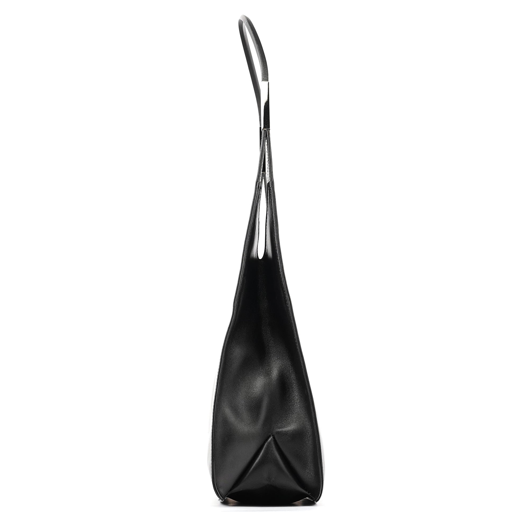 001 3167 Black Calfskin Hobo Shouler Bag