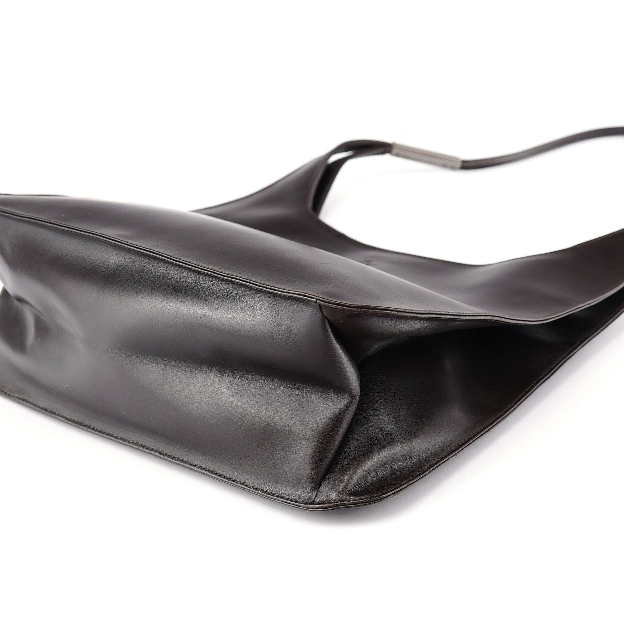 001 3167 Brown Calfskin Hobo Shoulder Bag