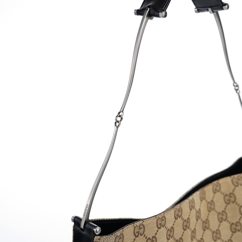 001 3181 Beige GG Horsebit Shoulder Bag
