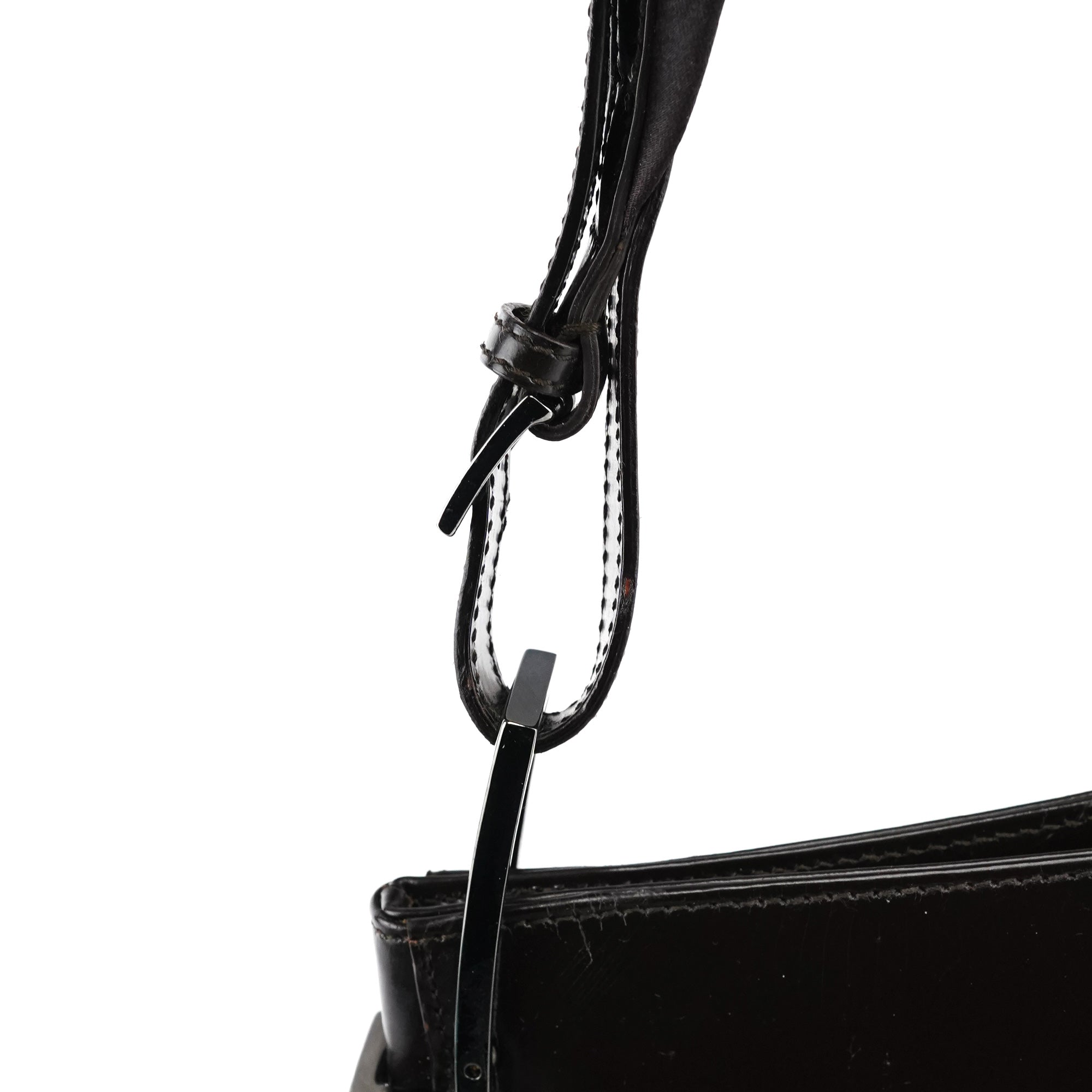 001 3193 Brown Patent Leather Shoulder Bag