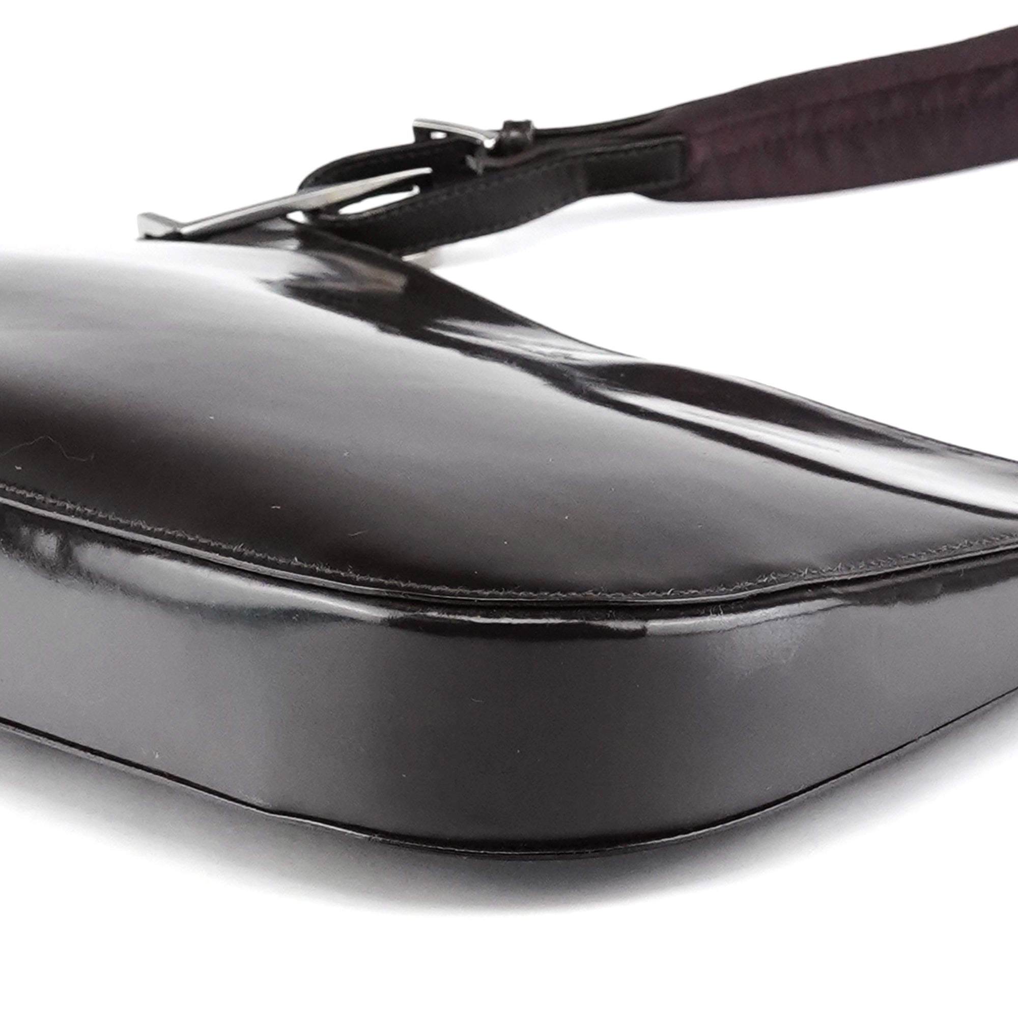001 3193 Brown Patent Leather Shoulder Bag