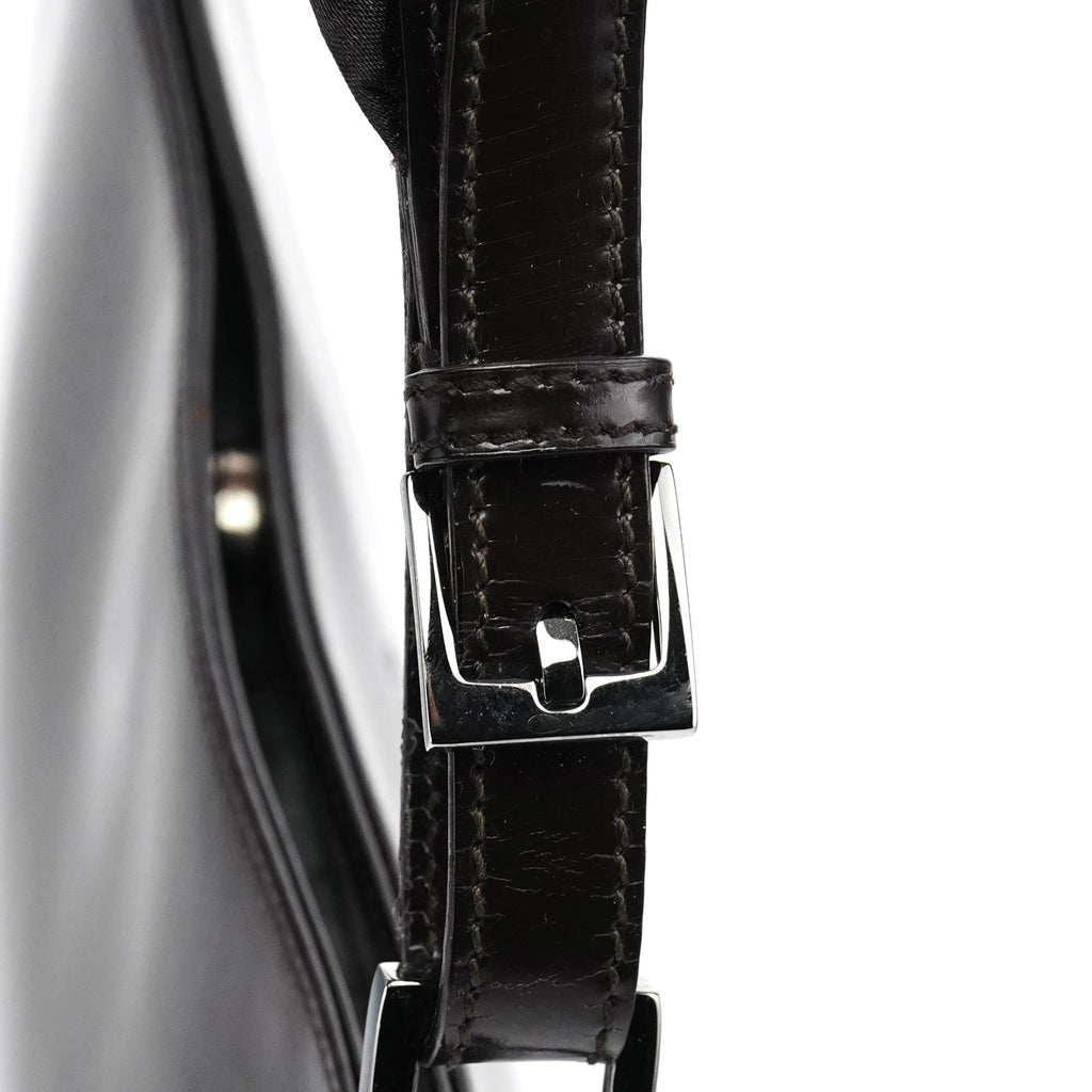 001 3193 Brown Patent Leather Shoulder Bag