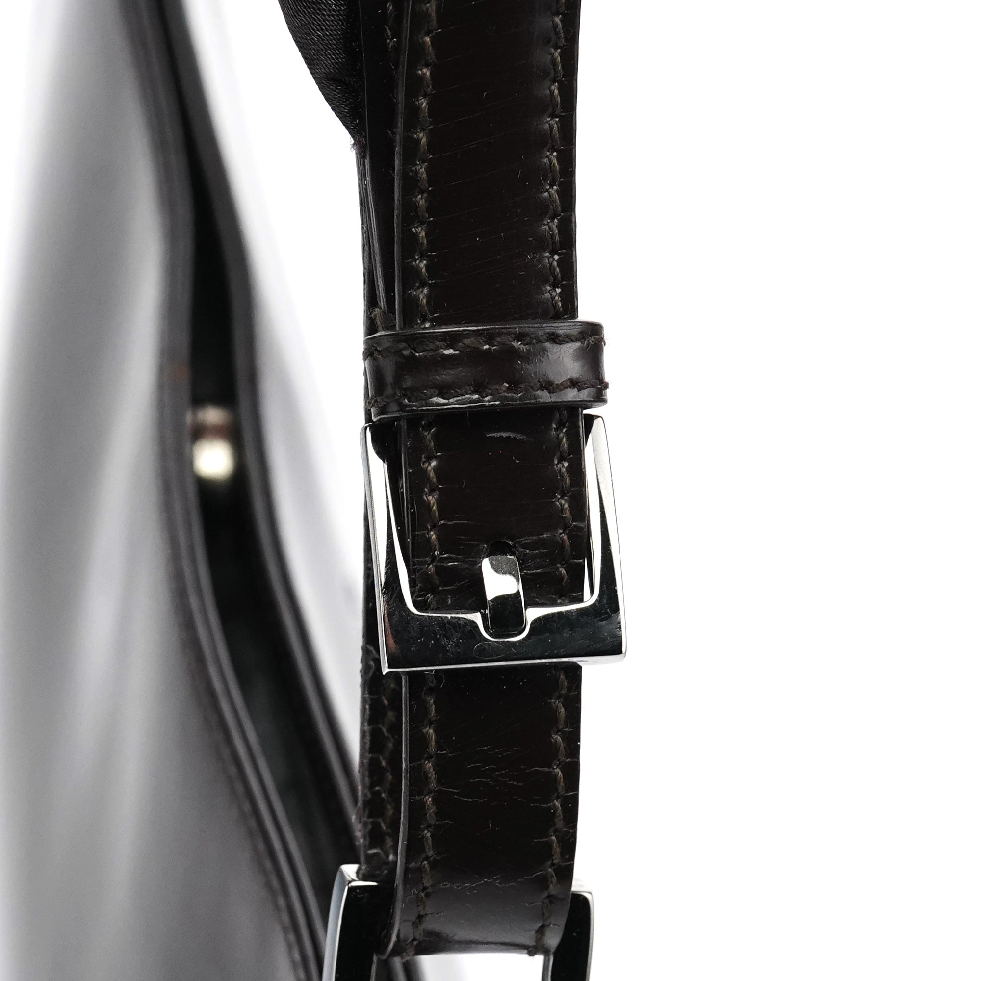 001 3193 Brown Patent Leather Shoulder Bag