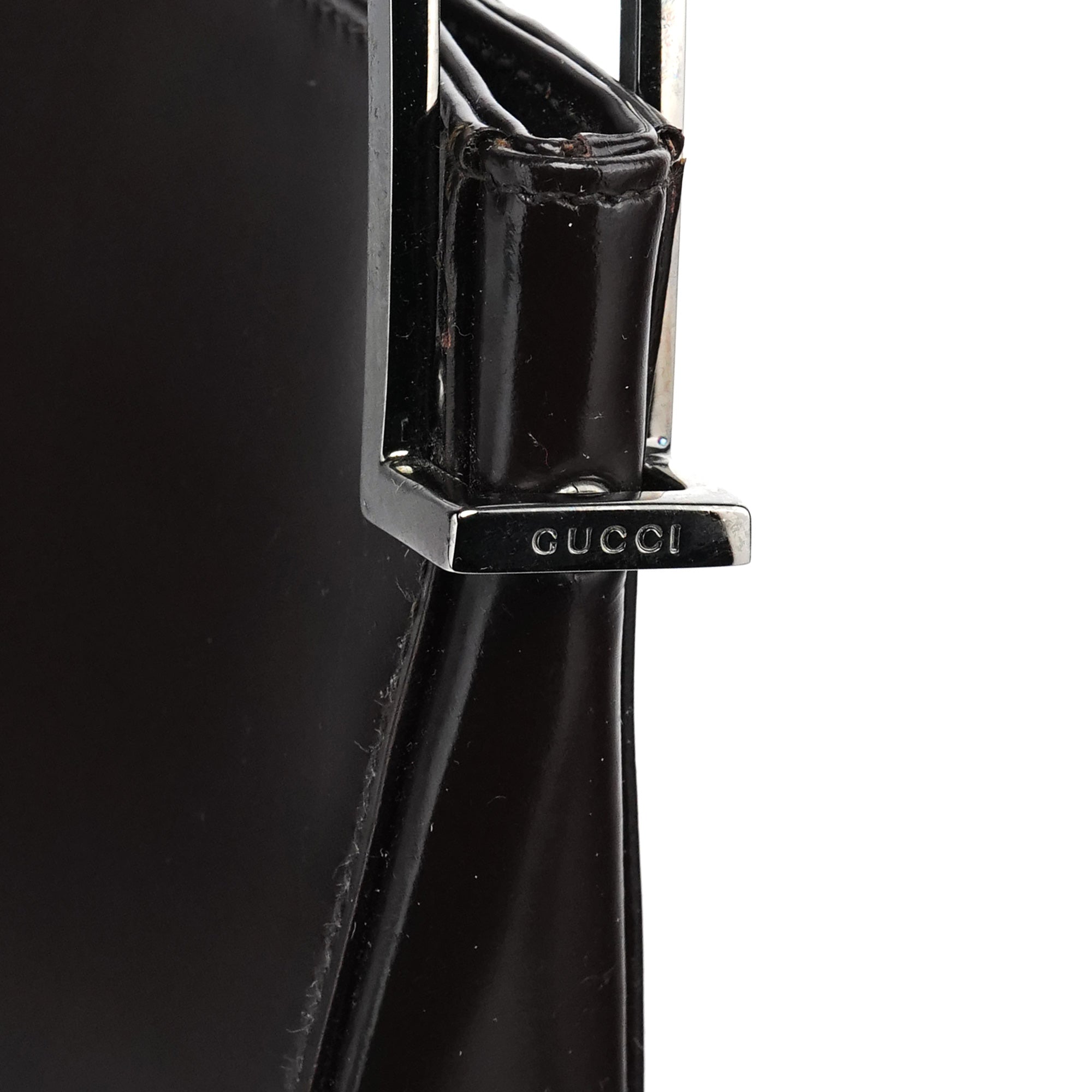 001 3193 Brown Patent Leather Shoulder Bag