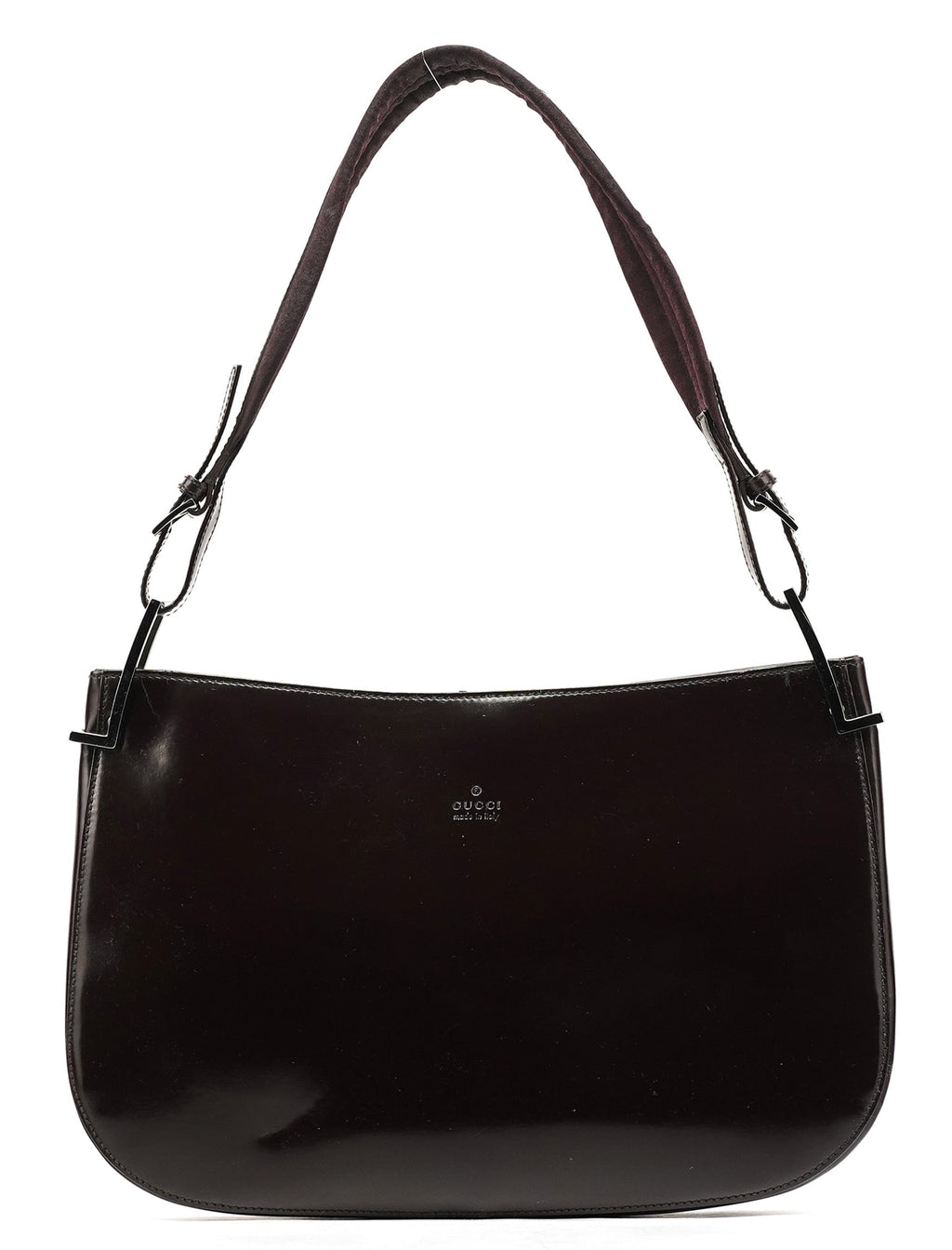001 3193 Brown Patent Leather Shoulder Bag
