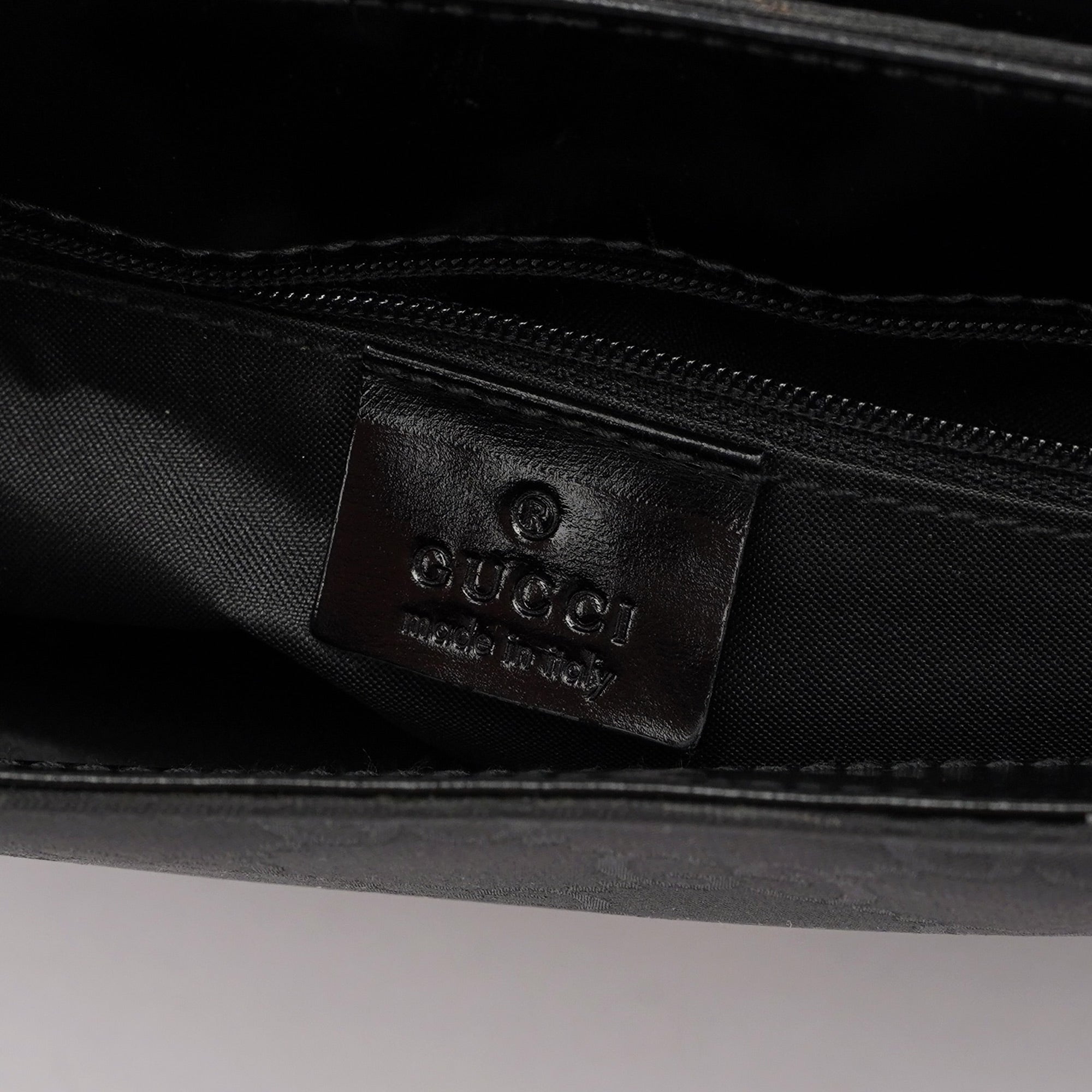 001 3195 Black GG Flap Hobo Shoulder Bag