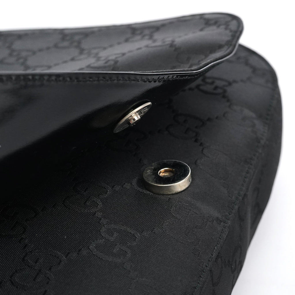 001 3195 Black GG Flap Shoulder Bag