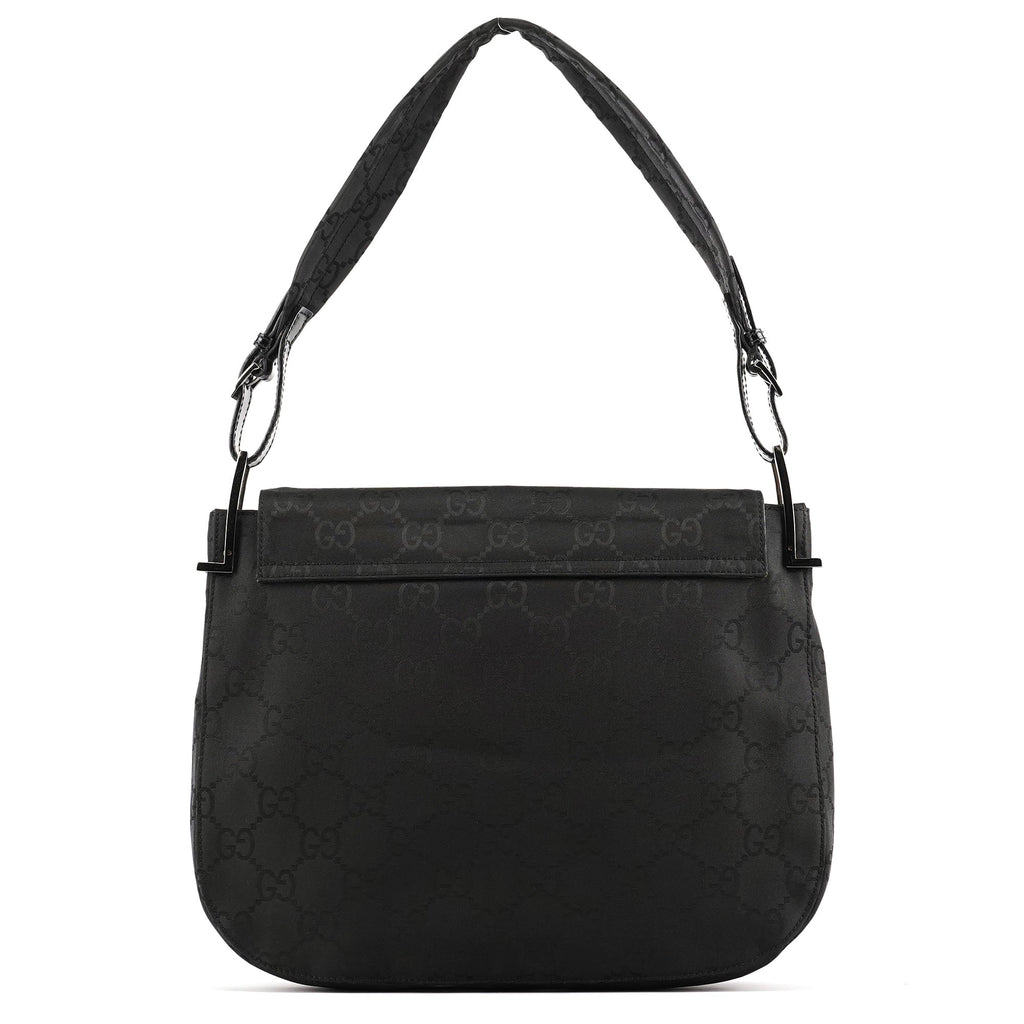 001 3195 Black GG Flap Shoulder Bag