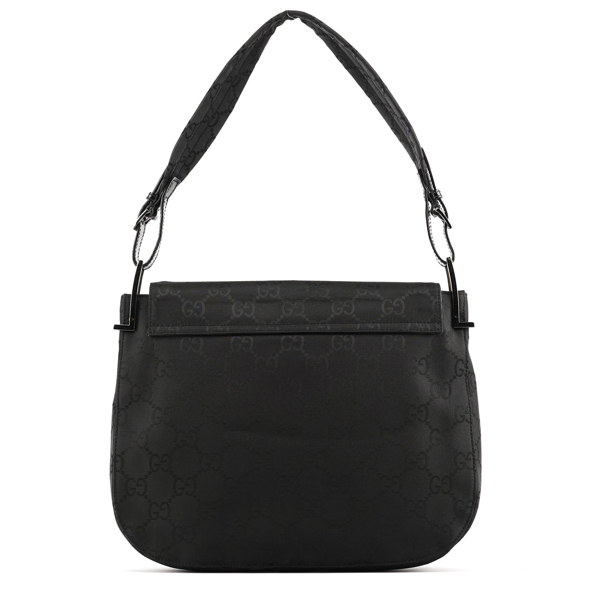 001 3195 Black GG Flap Shoulder Bag
