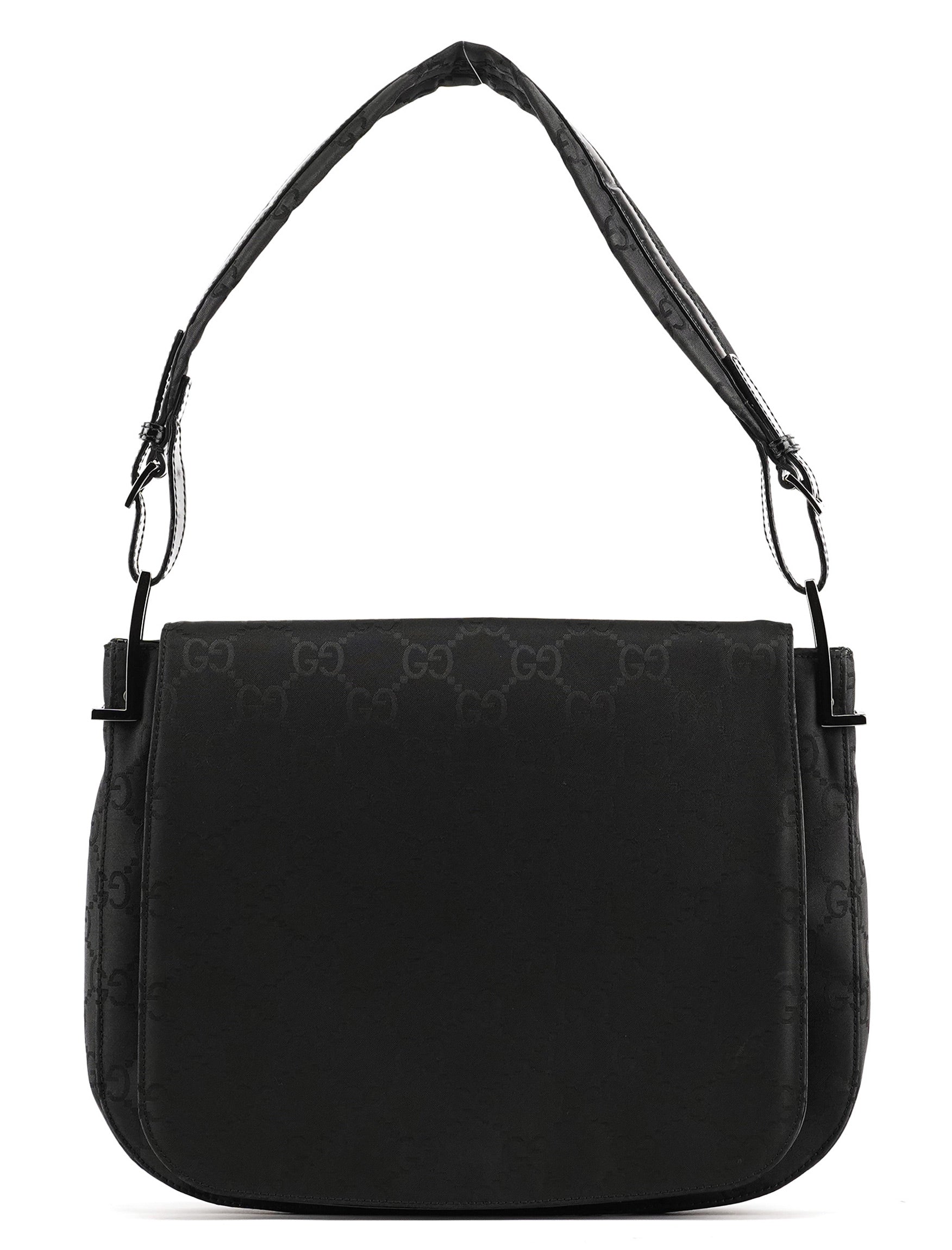 001 3195 Black GG Flap Shoulder Bag