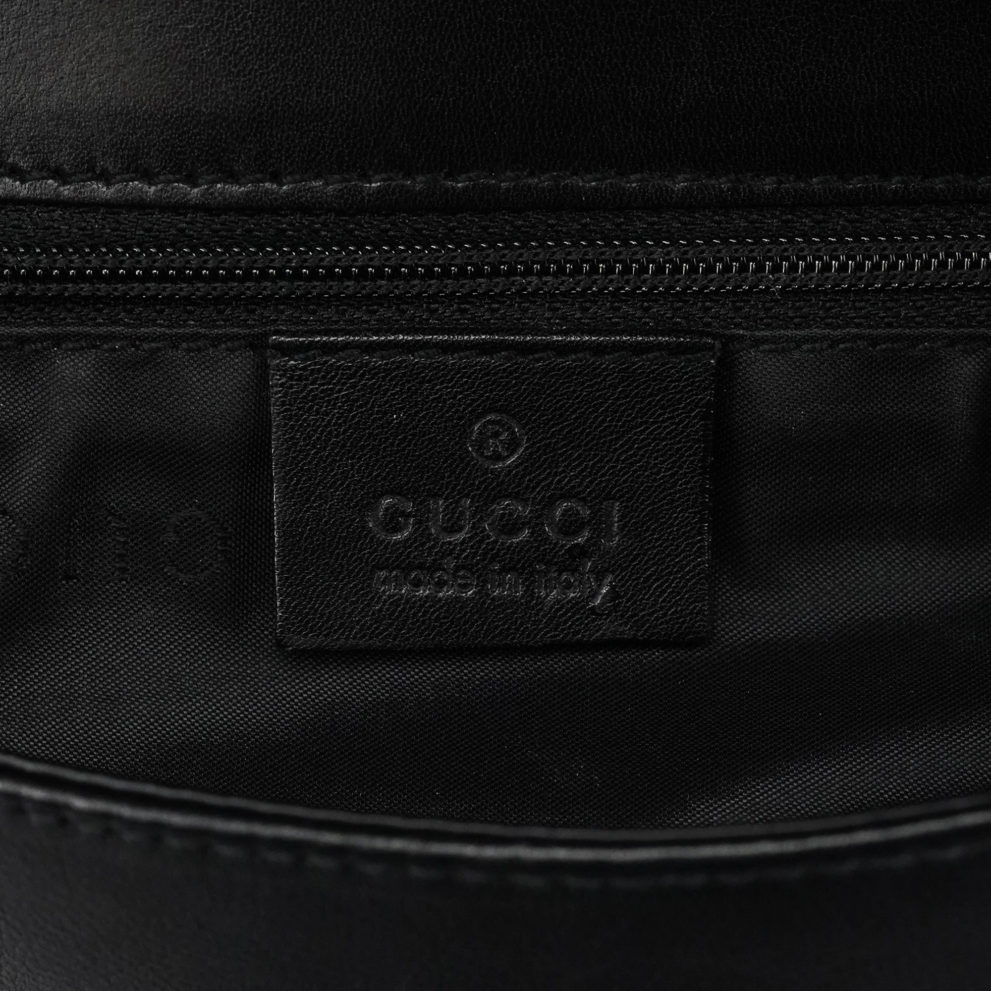 001 3239 Black Leather Bamboo Shoulder Bag