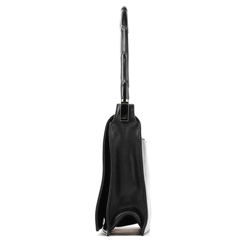 001 3239 Black Leather Bamboo Shoulder Bag