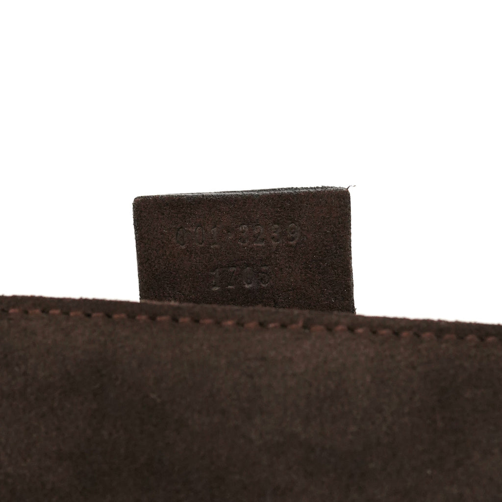 001 3239 Brown Suede Bamboo Flap Shoulder Bag