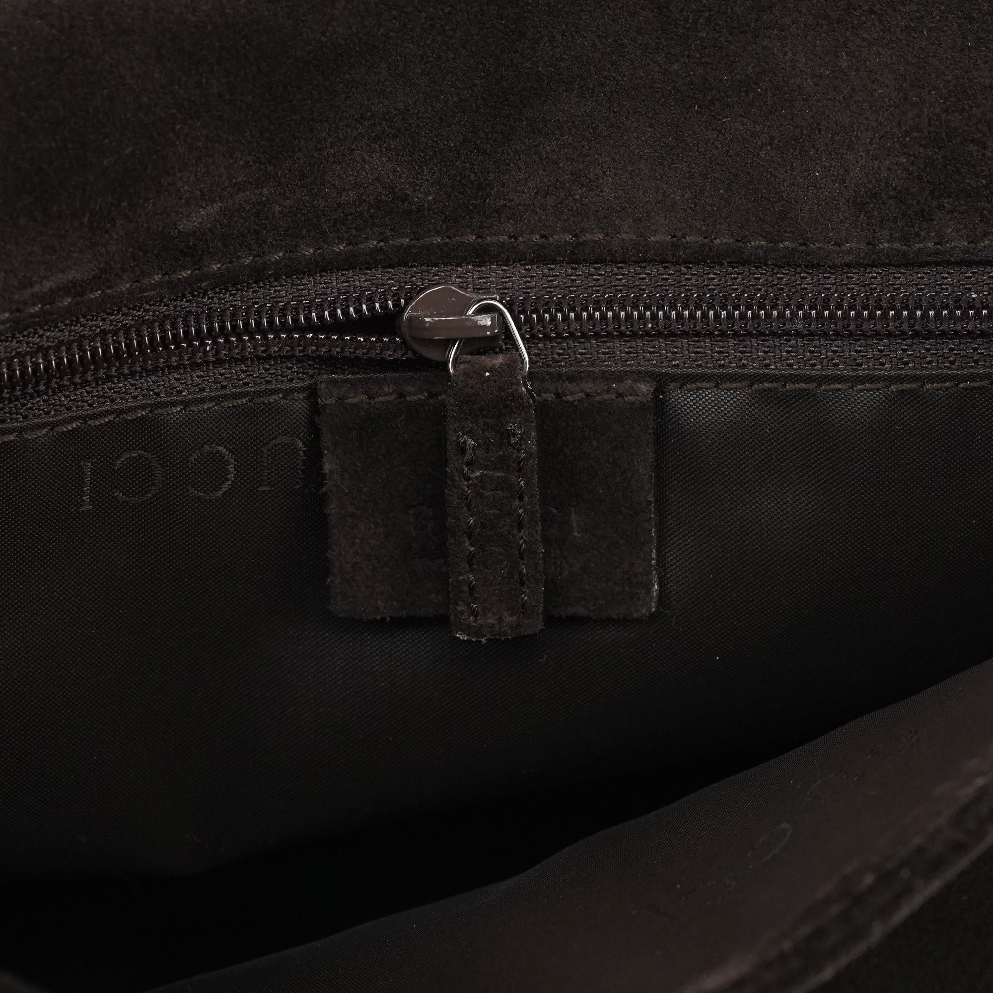 001 3239 Brown Suede Bamboo Shoulder Bag