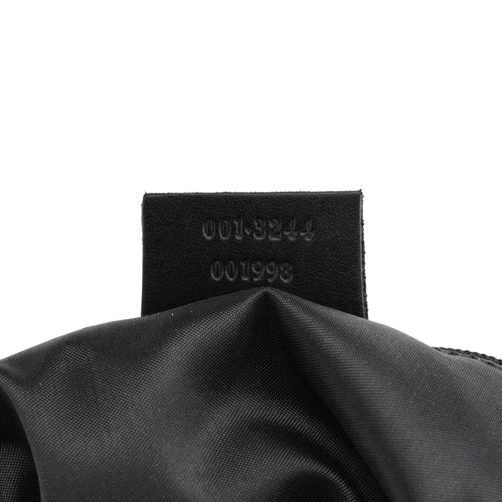 001 3244 Black Calfskin Bamboo Shoulder Bag