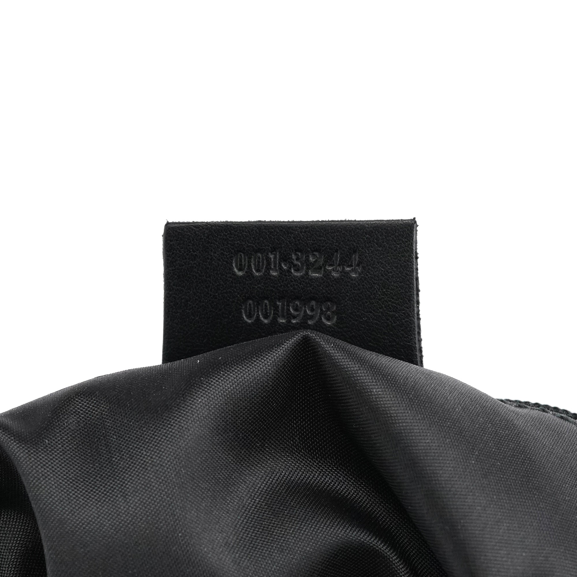 001 3244 Black Calfskin Bamboo Shoulder Bag