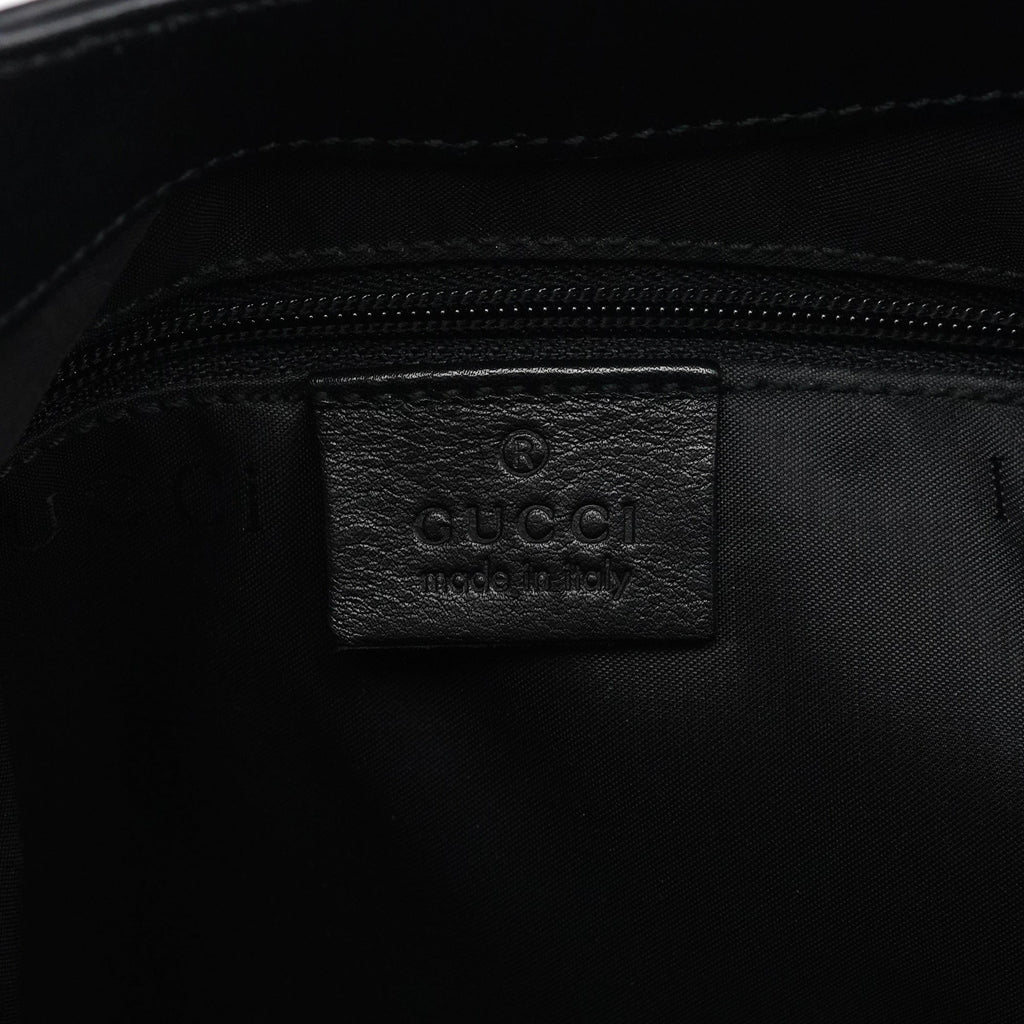 001 3244 Black Calfskin Bamboo Shoulder Bag