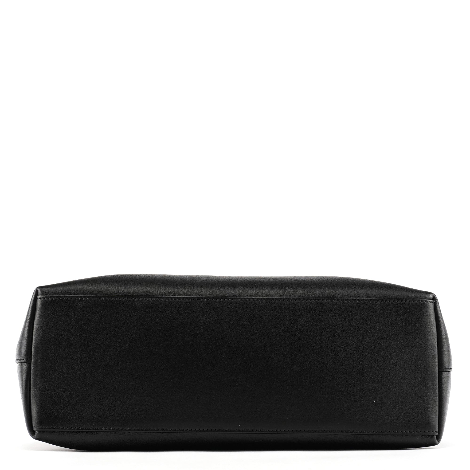 001 3244 Black Calfskin Bamboo Shoulder Bag
