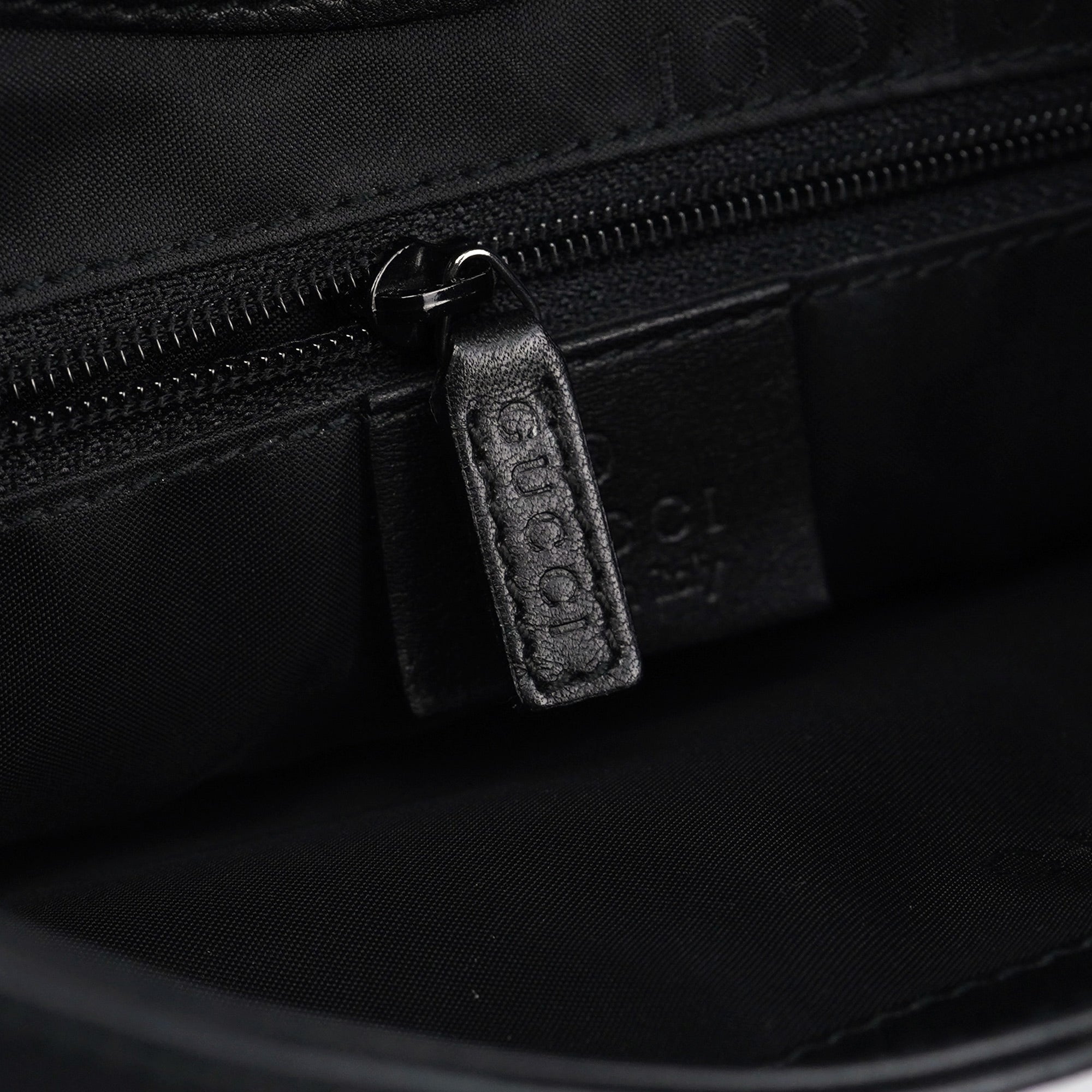 001 3244 Black Calfskin Bamboo Shoulder Bag