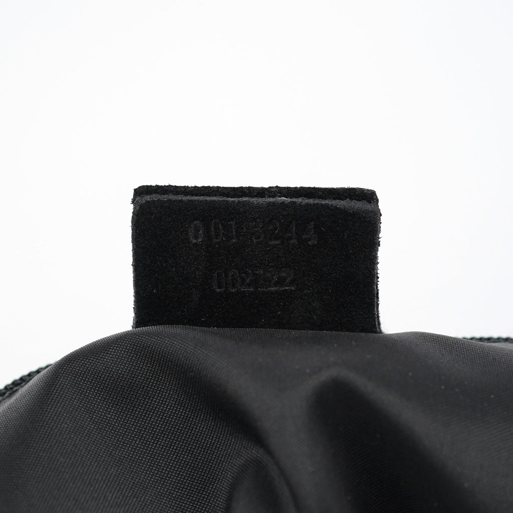 001 3244 Black Suede Bamboo Shoulder Bag