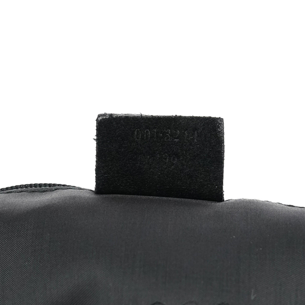 001 3244 Black Suede Bamboo Shoulder Bag