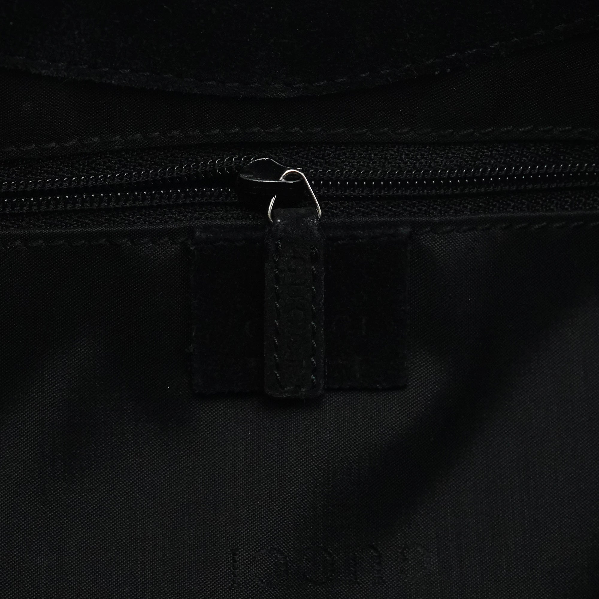 001 3244 Black Suede Bamboo Shoulder Bag