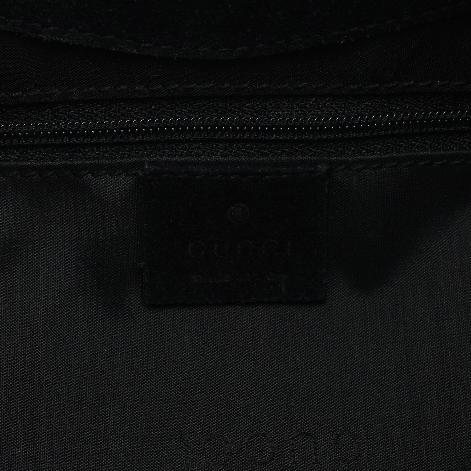001 3244 Black Suede Bamboo Shoulder Bag