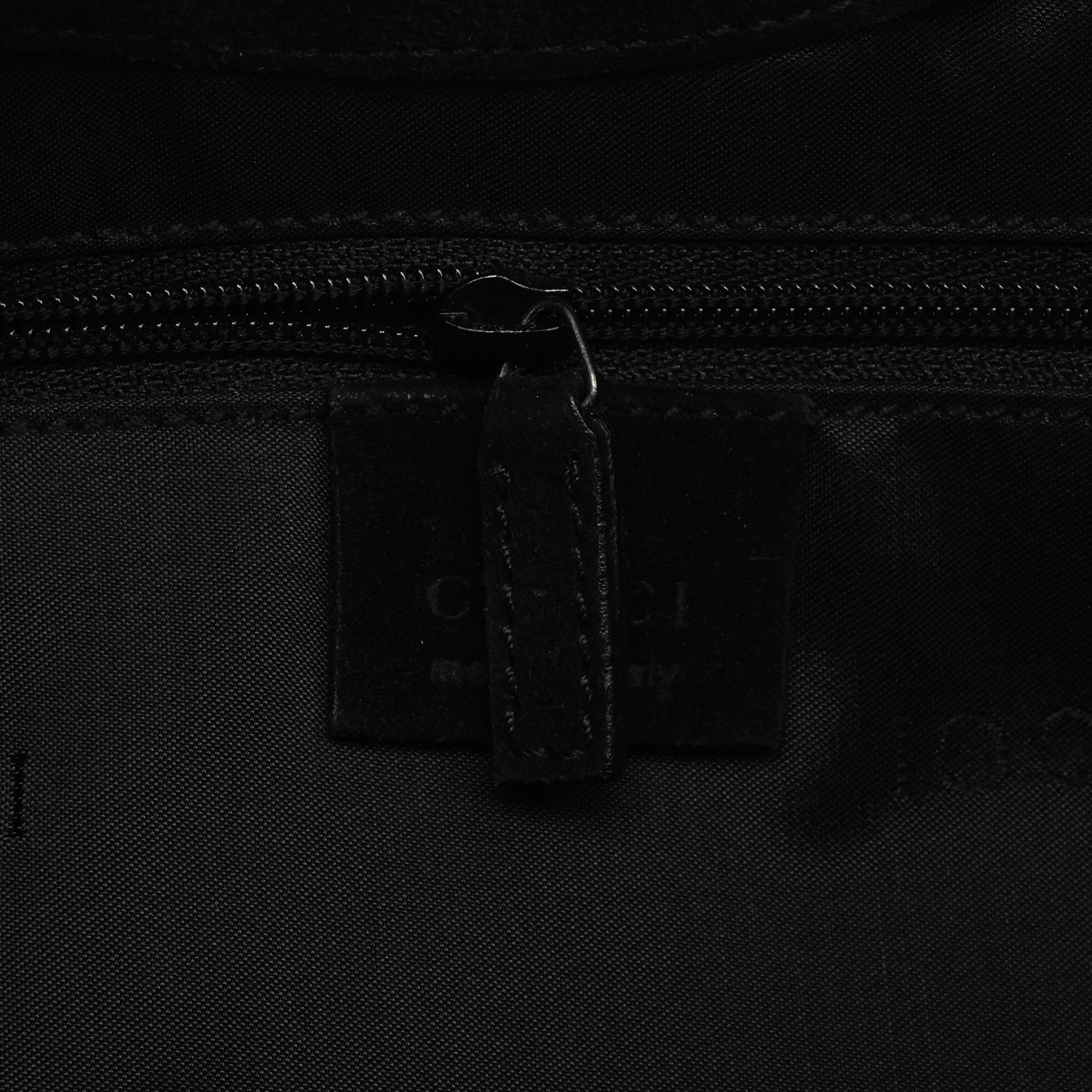 001 3244 Black Suede Bamboo Shoulder Bag