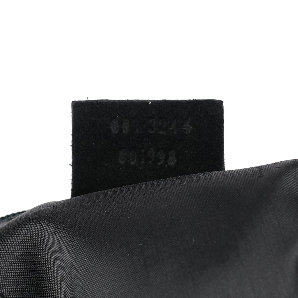 001 3244 Black Suede Bamboo Shoulder Bag