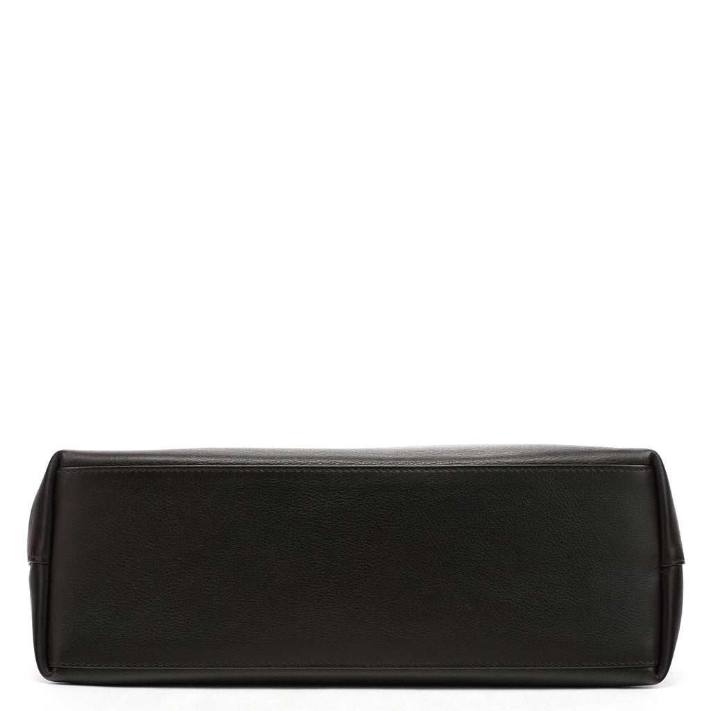 001 3244 Brown Calfskin Bamboo Shoulder Bag