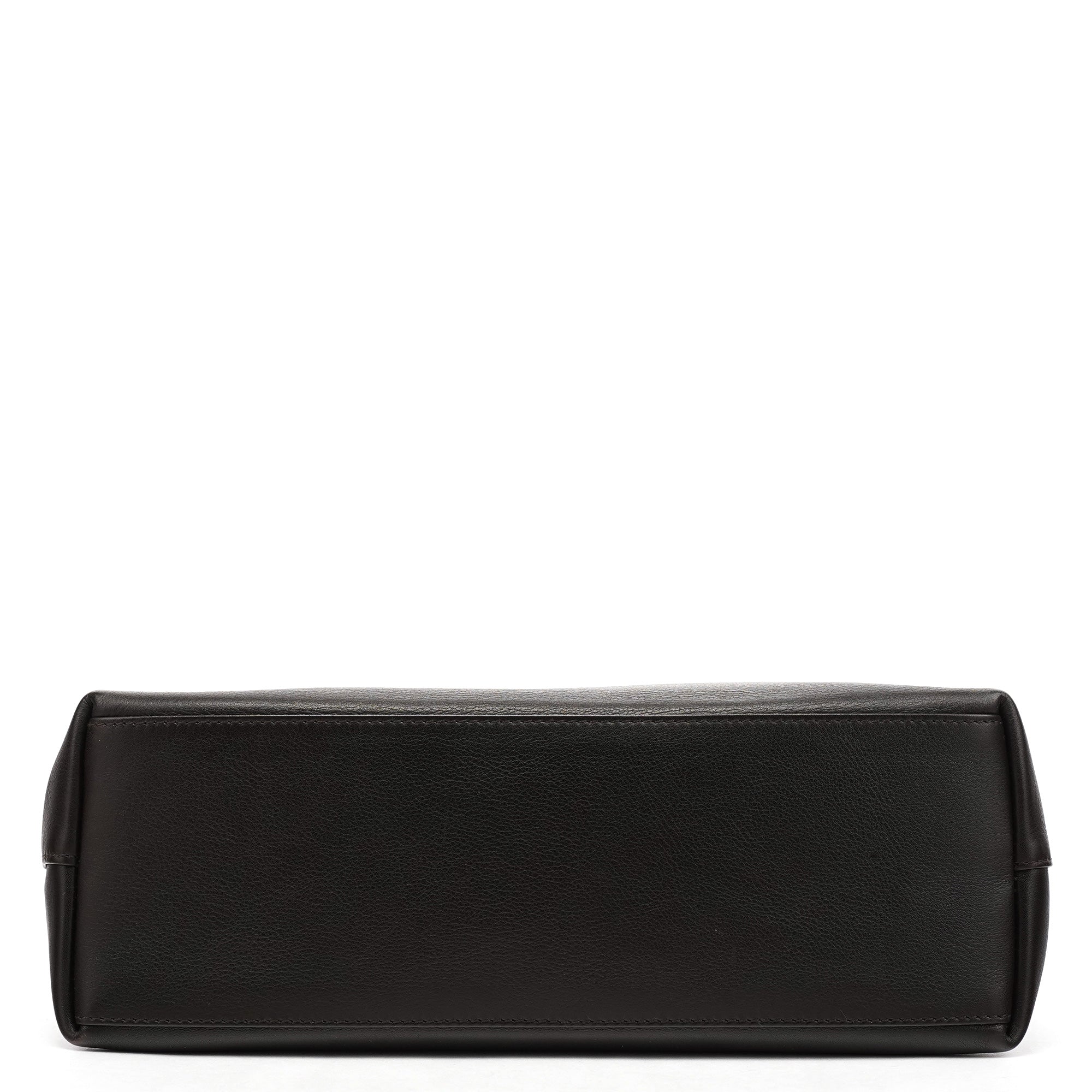 001 3244 Brown Calfskin Bamboo Shoulder Bag