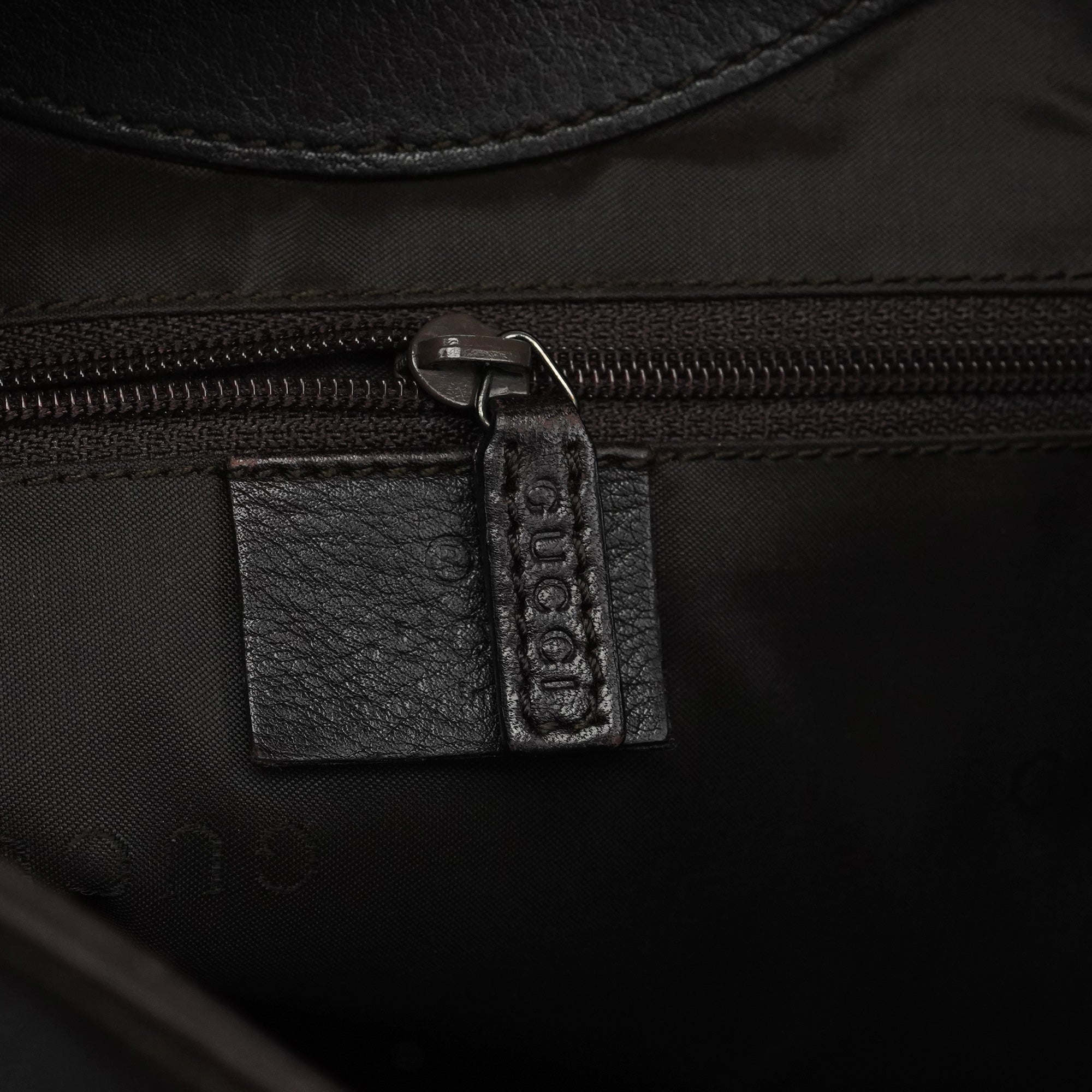 001 3244 Brown Calfskin Bamboo Shoulder Bag