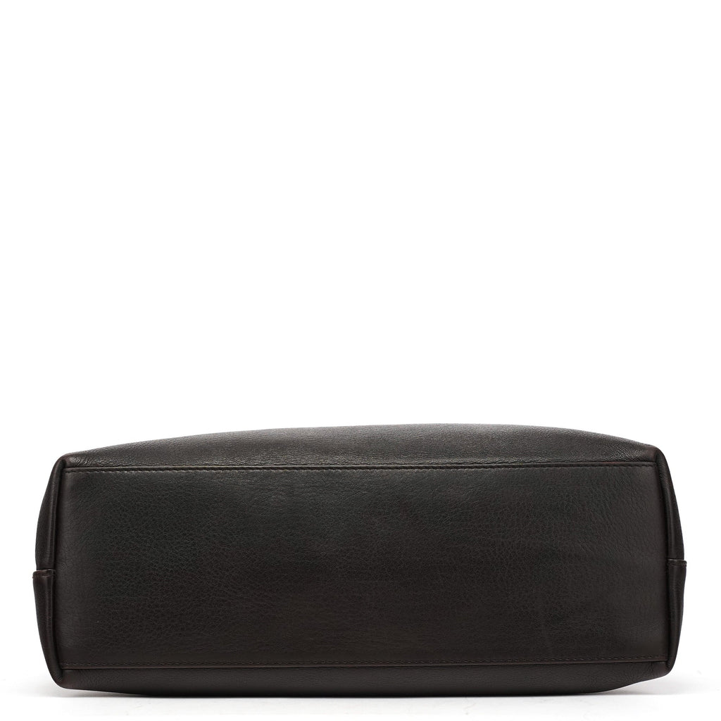001 3244 Brown Calfskin Bamboo Shoulder Bag