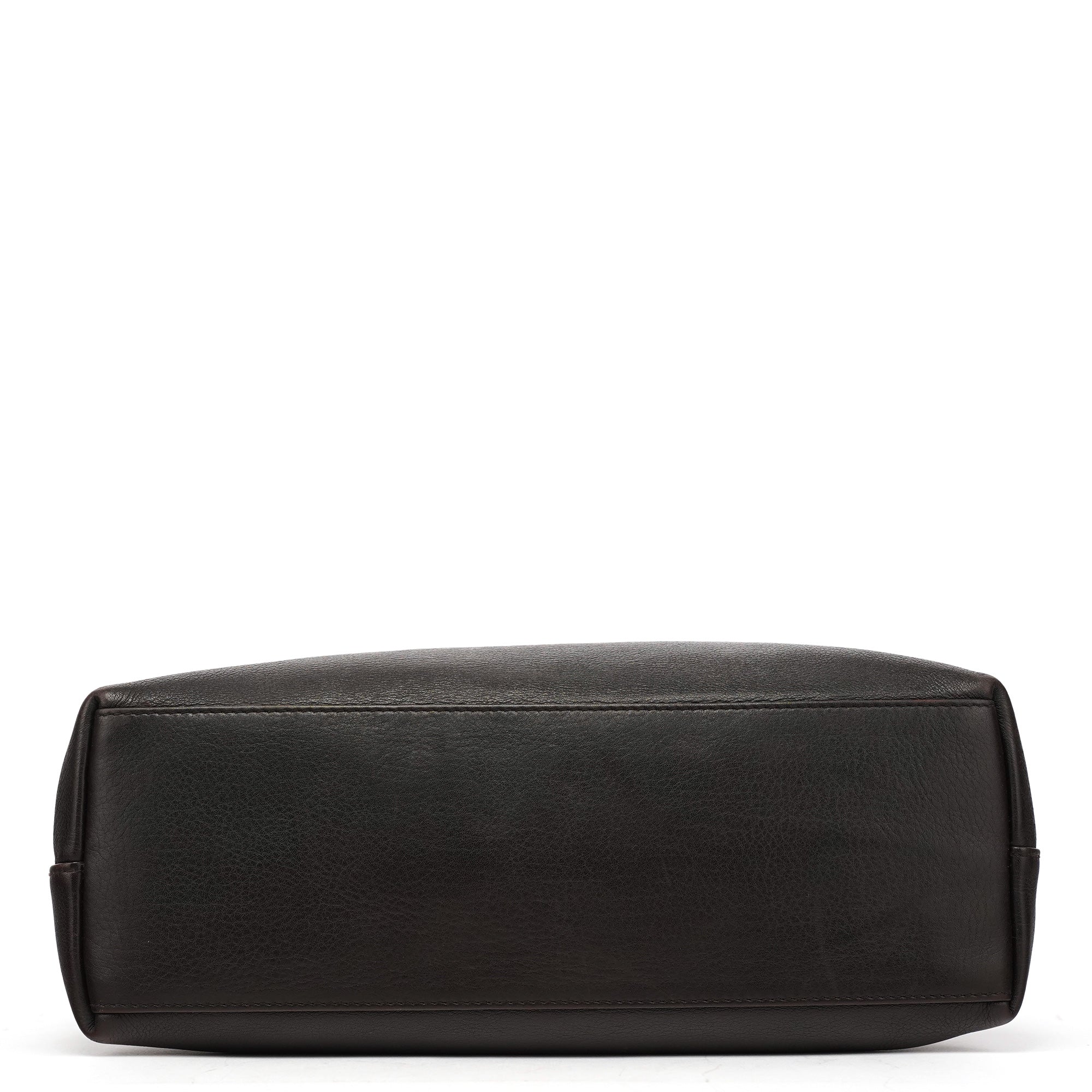 001 3244 Brown Calfskin Bamboo Shoulder Bag