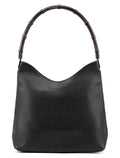 001 3244 Brown Calfskin Bamboo Shoulder Bag