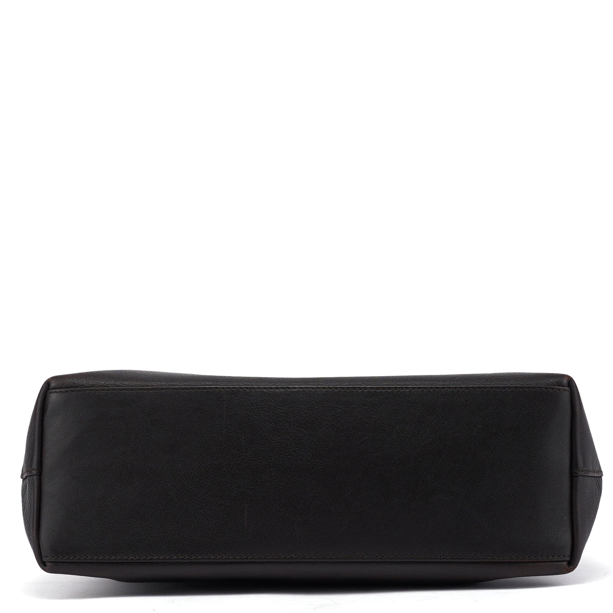 001 3244 Brown Calfskin Bamboo Shoulder Bag