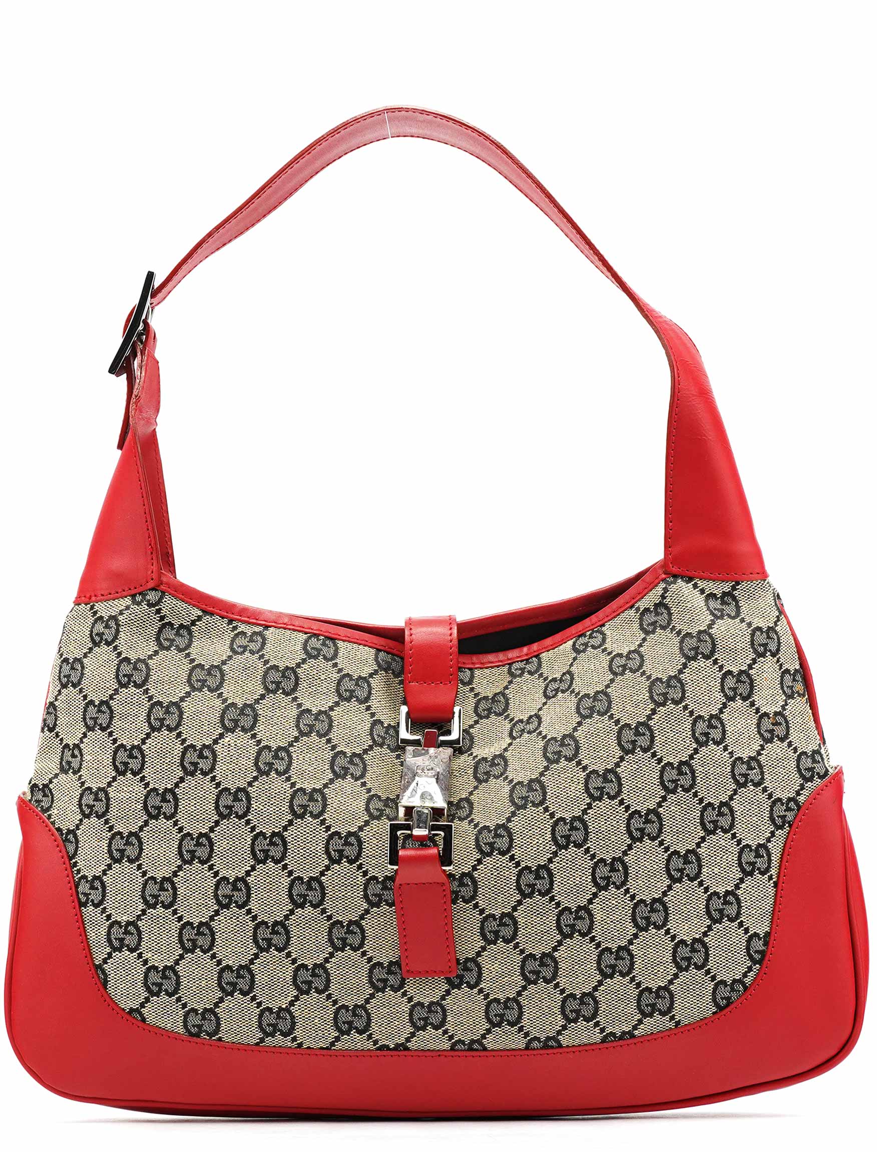 001 3306 Beige Red GG Jackie Shoulder Bag