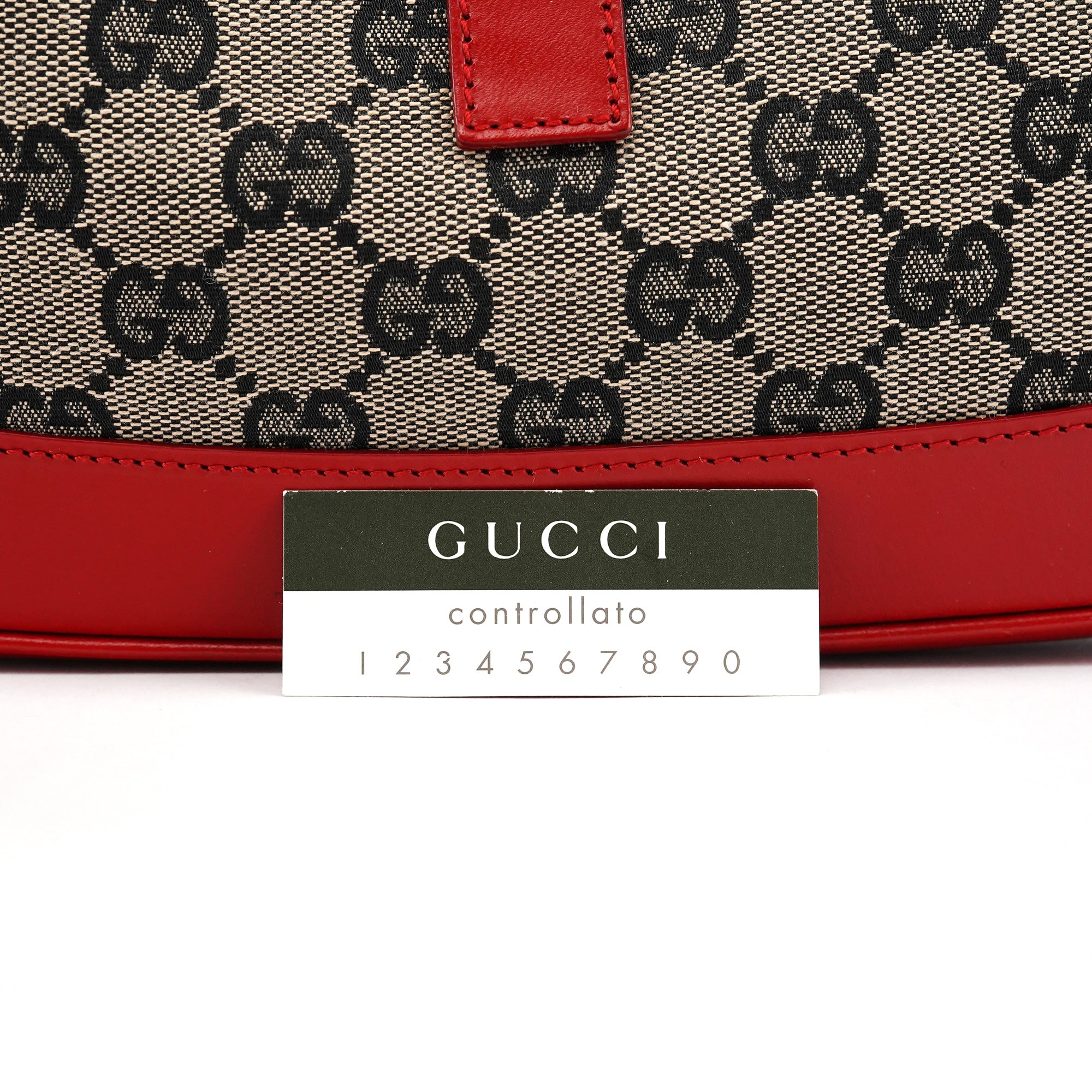 001 3306 Beige Red GG Jackie Shoulder Bag