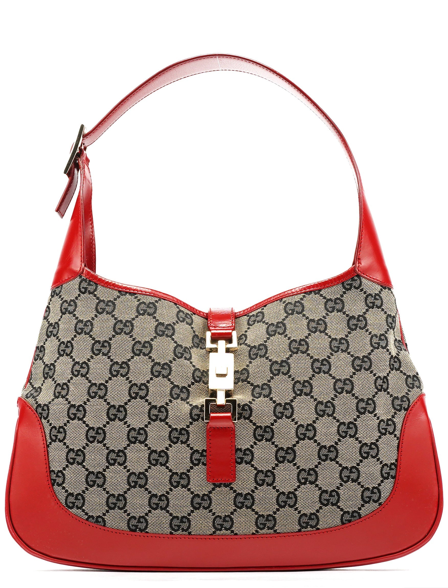 001 3306 Beige Red GG Jackie Shoulder Bag