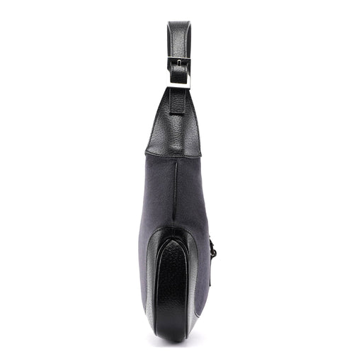 001 3306 Black Wool Leather Jackie Shoulder Bag