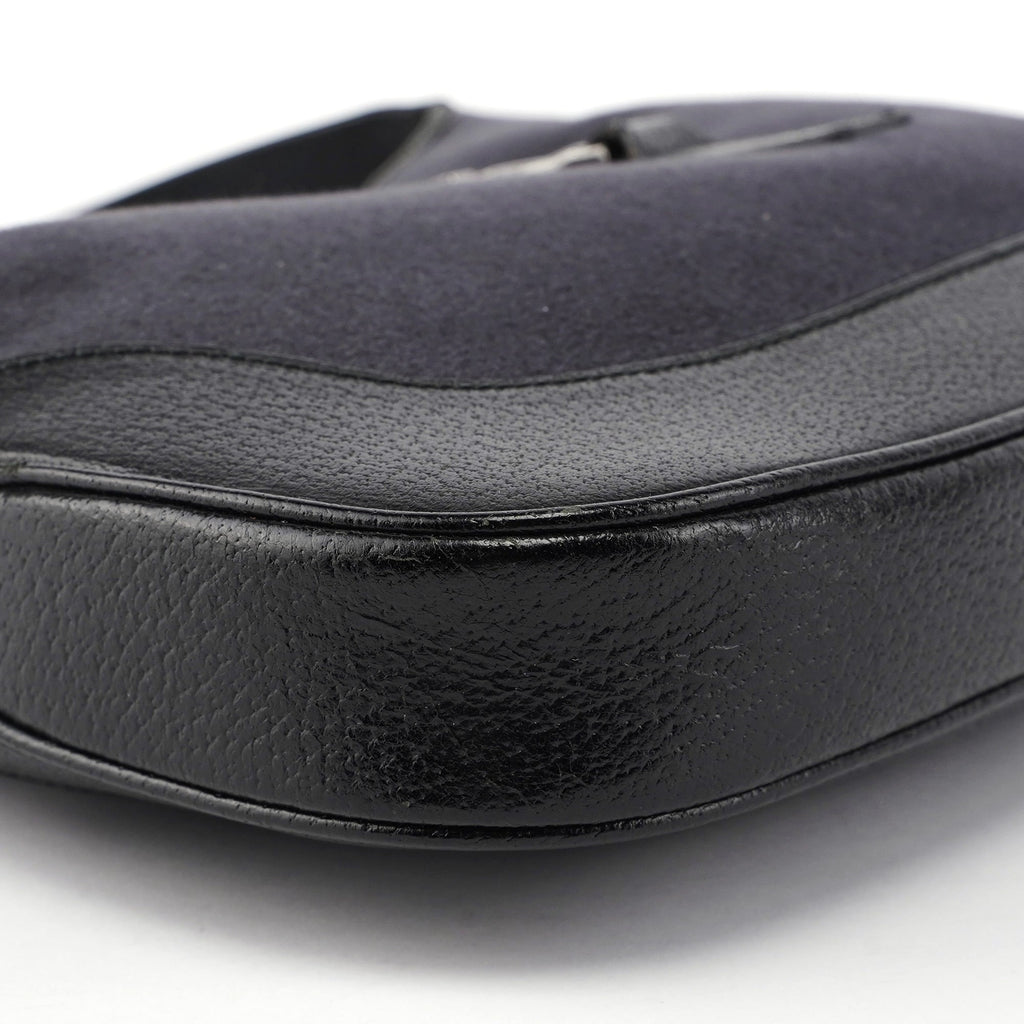 001 3306 Black Wool Leather Jackie Shoulder Bag