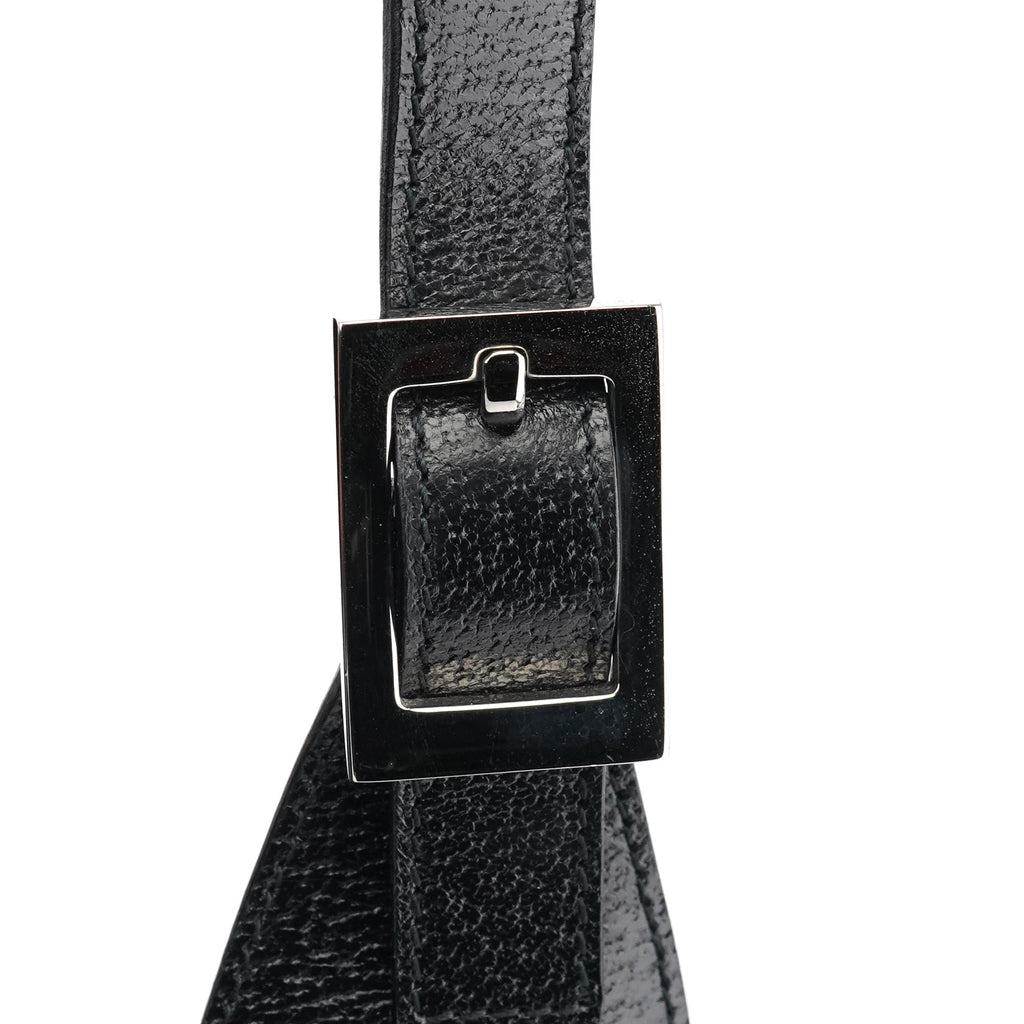 001 3346 Black Nylon Leather Jackie Shoulder Bag