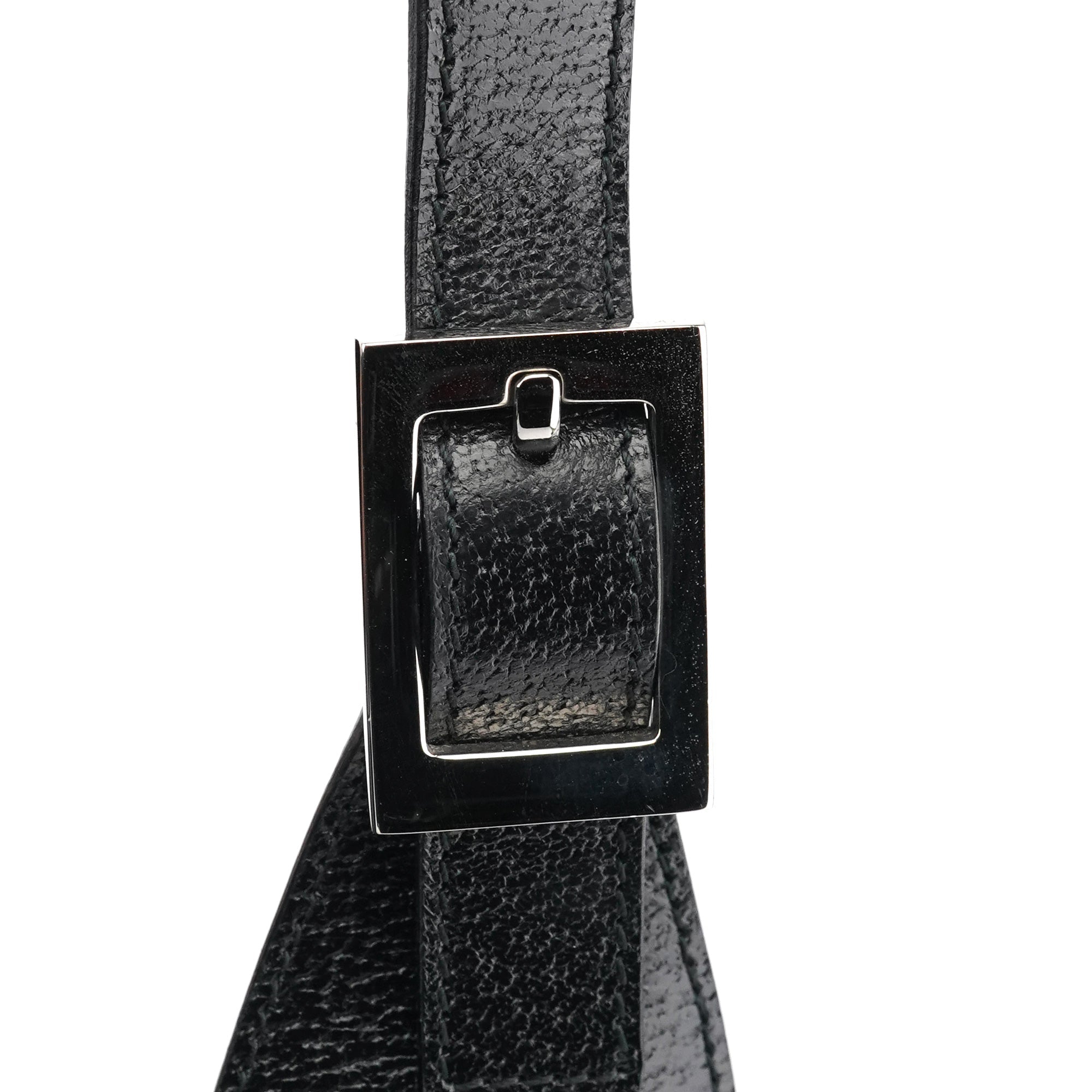 001 3346 Black Nylon Leather Jackie Shoulder Bag