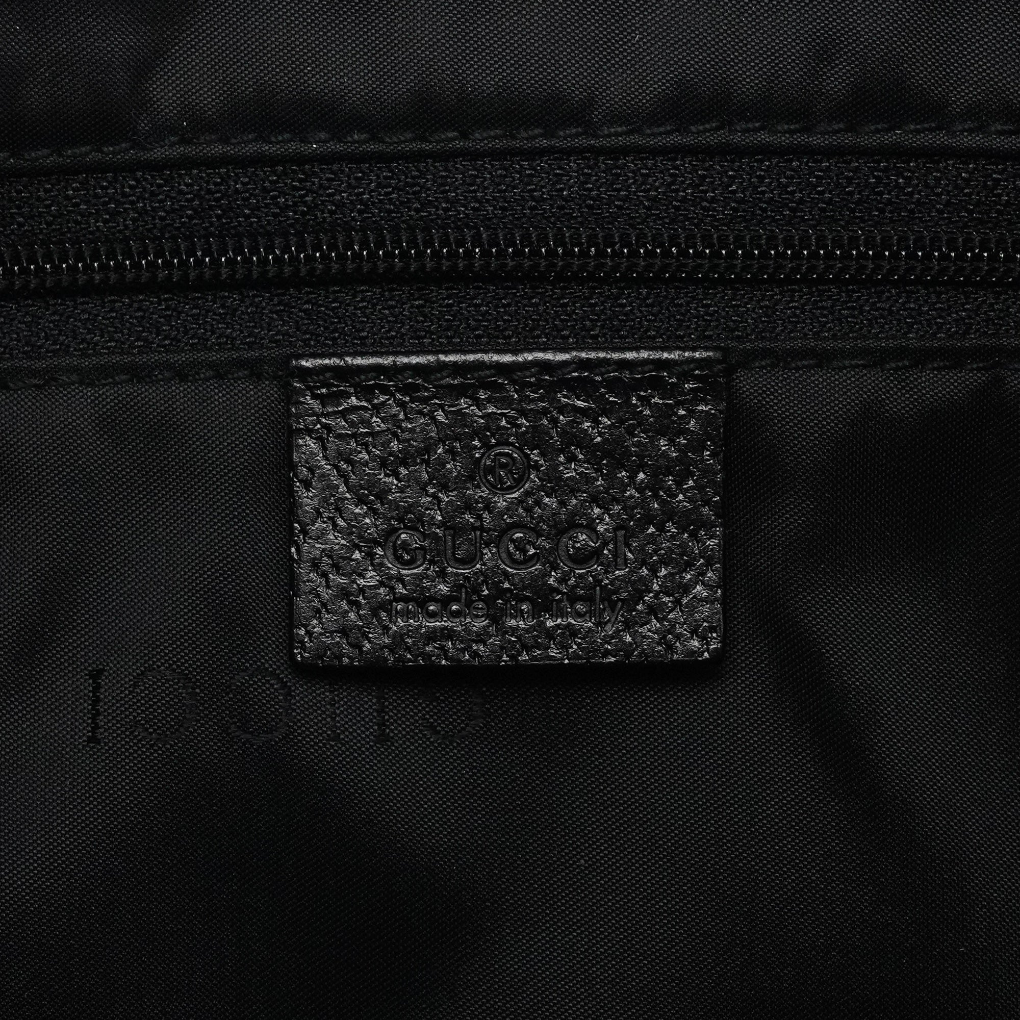 001 3346 Black Nylon Leather Jackie Shoulder Bag