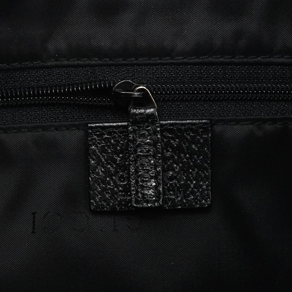 001 3346 Black Nylon Leather Jackie Shoulder Bag