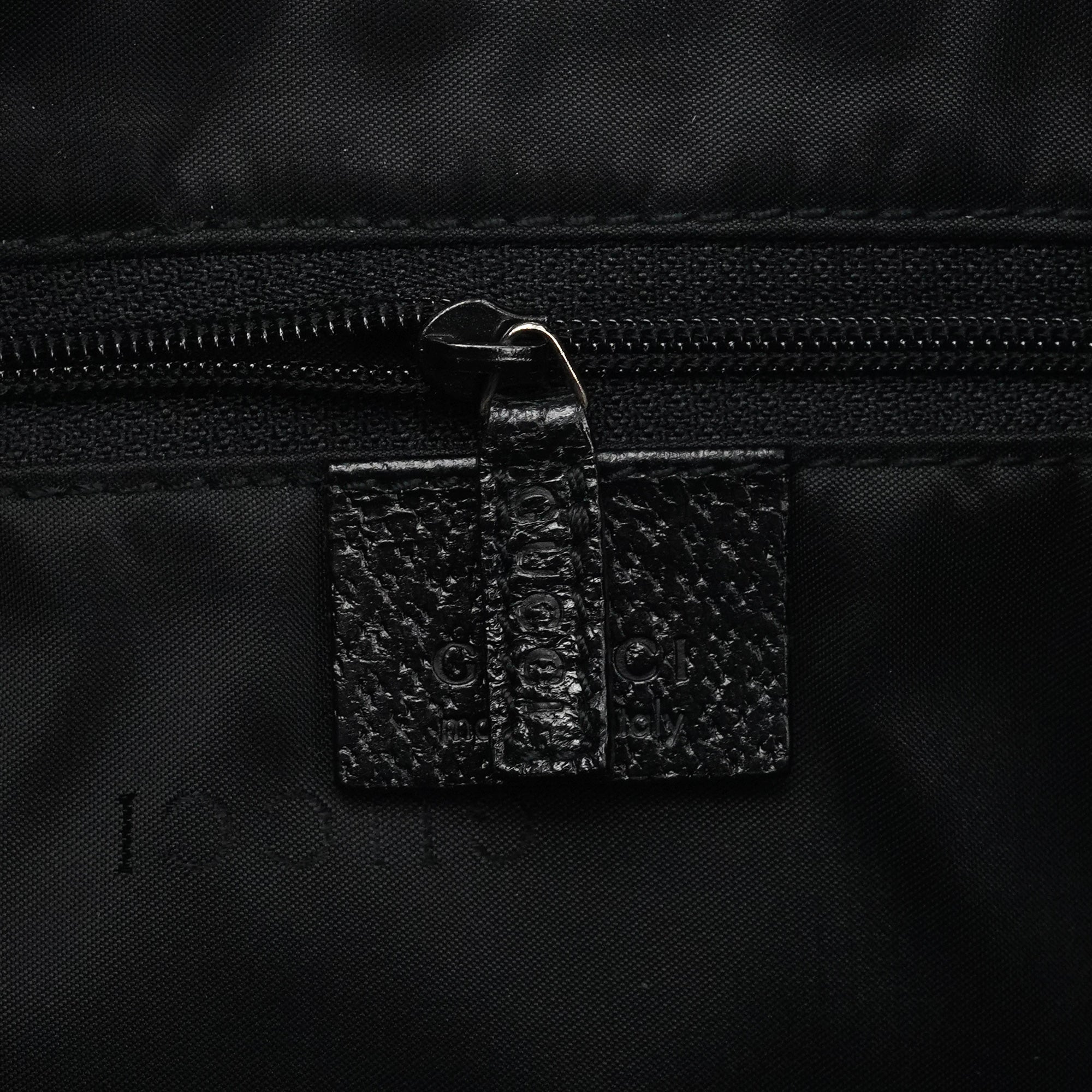 001 3346 Black Nylon Leather Jackie Shoulder Bag
