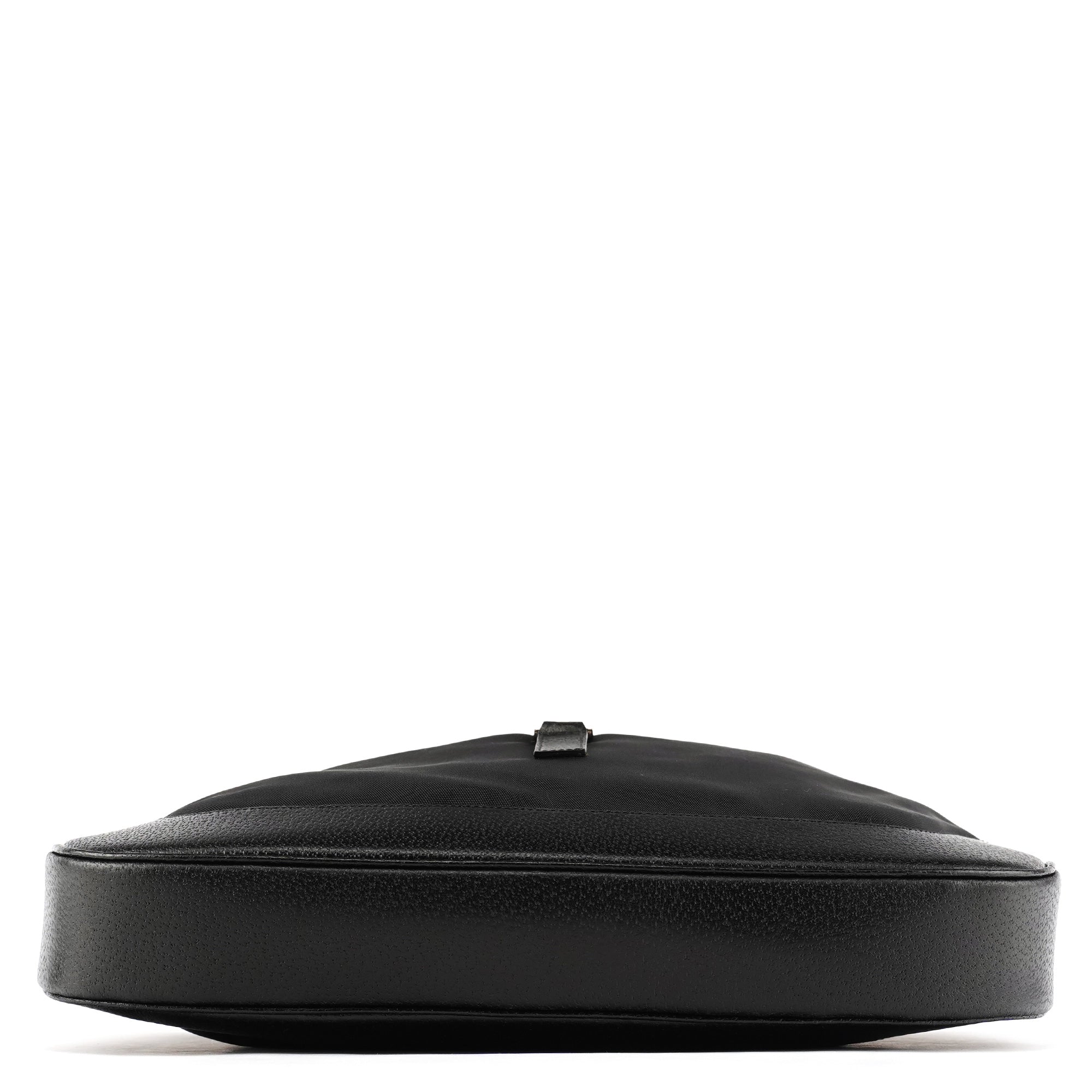 001 3346 Black Nylon Leather Jackie Shoulder Bag