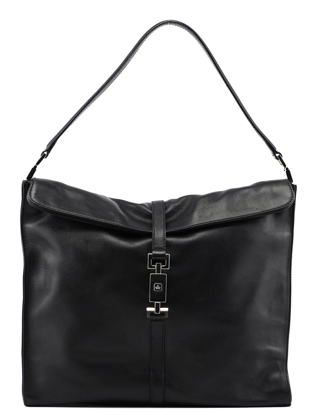 001 3355 Black Calfskin Jackie Shoulder Bag